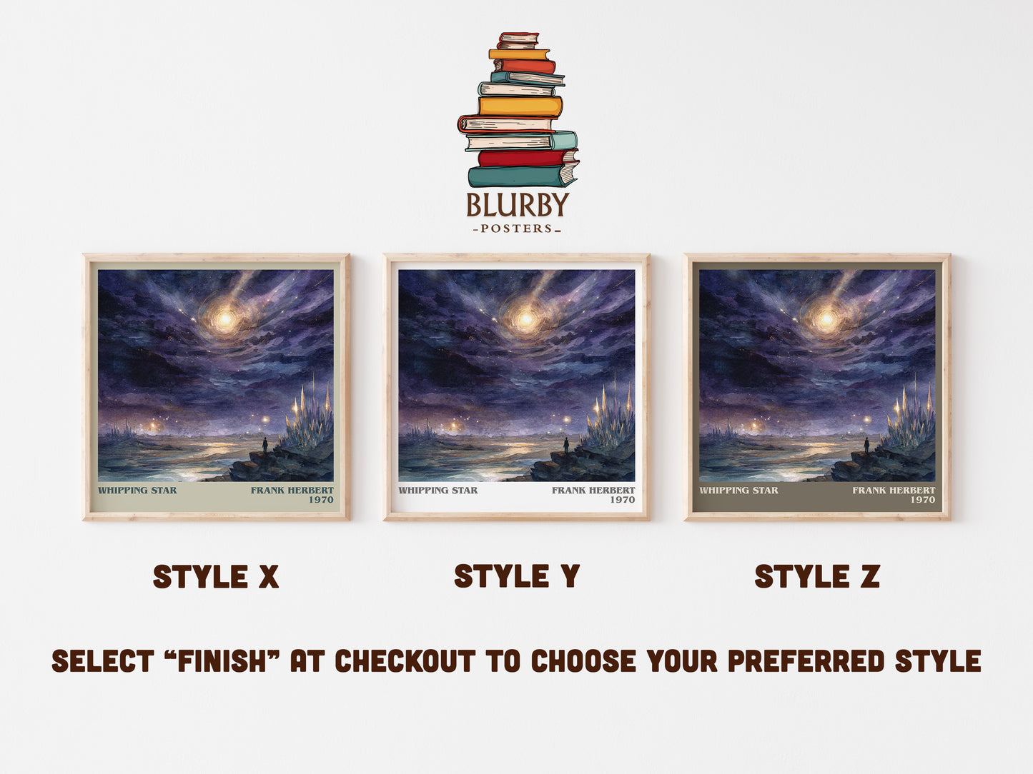 Whipping Star literary art print colour and style options – Frank Herbert book art
