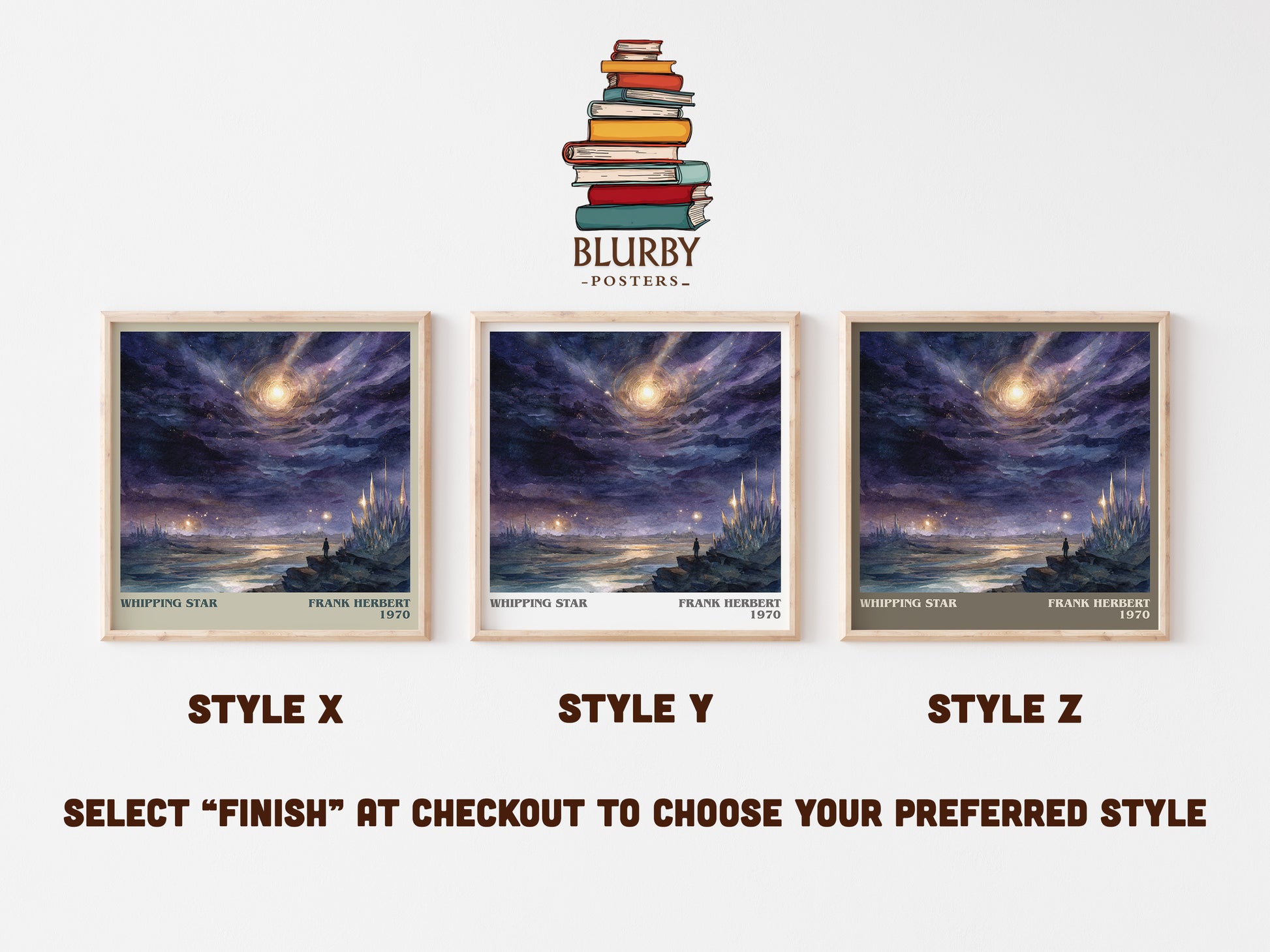 Whipping Star literary art print colour and style options – Frank Herbert book art