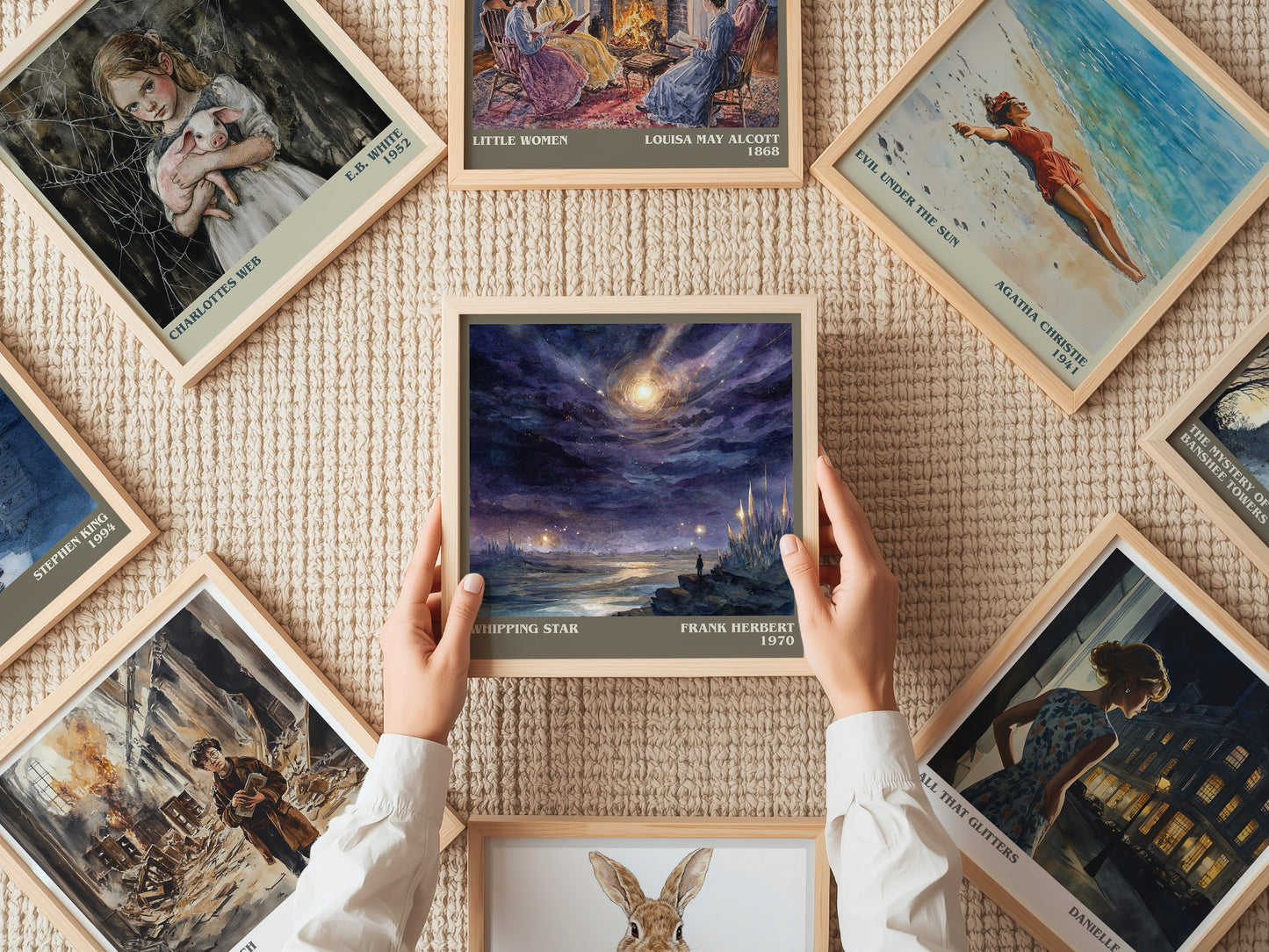 Whipping Star literary print on bookshelf – Frank Herbert fan gift