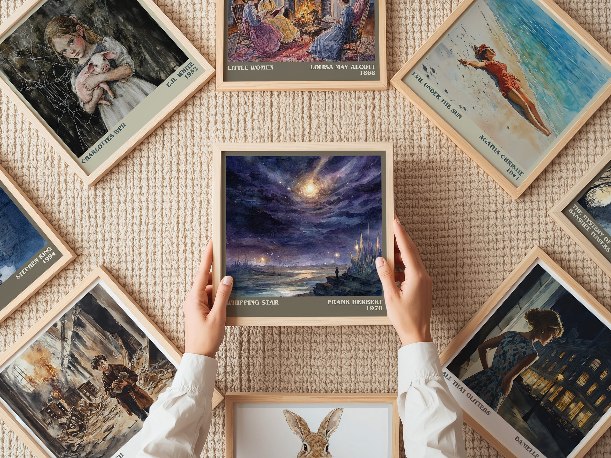 Whipping Star literary print on bookshelf – Frank Herbert fan gift
