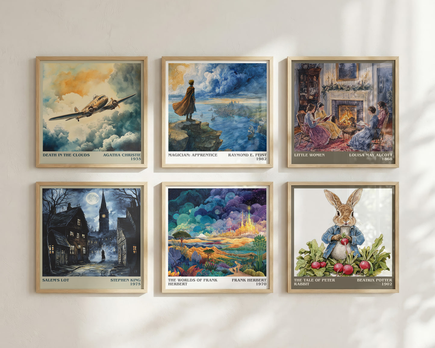 The Worlds of Frank Herbert literary book poster framed on wall – sci fi wall art