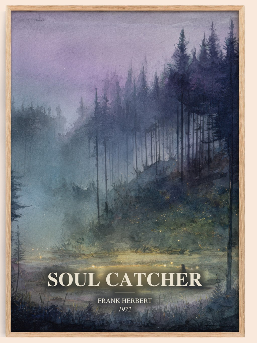Soul Catcher watercolour book poster by Frank Herbert – framed literary art print
