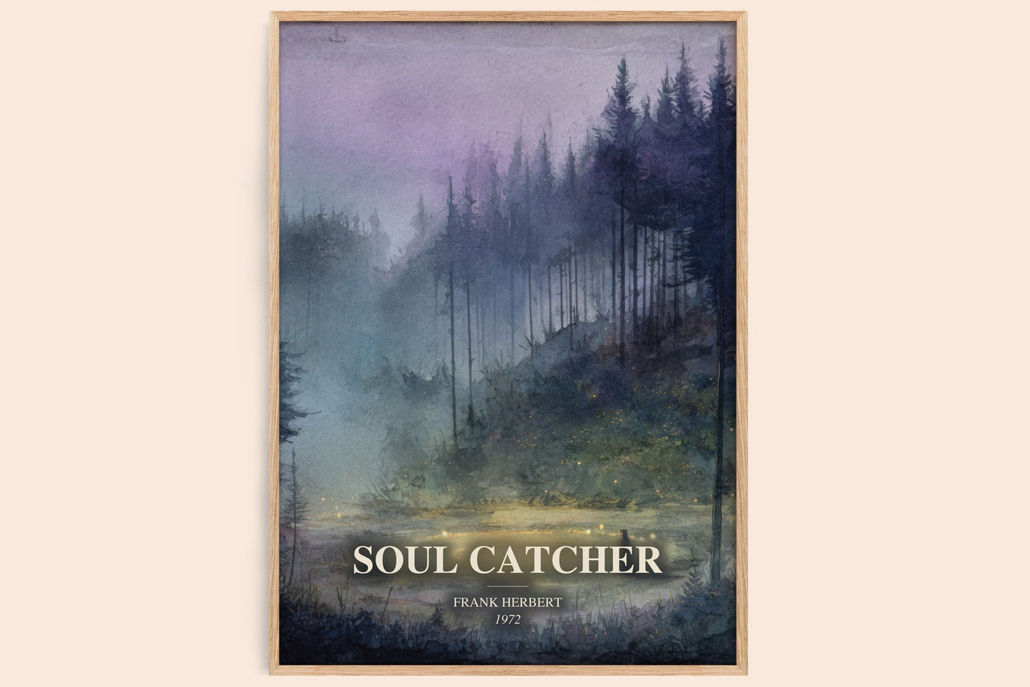 Soul Catcher watercolour book poster by Frank Herbert – framed literary art print
