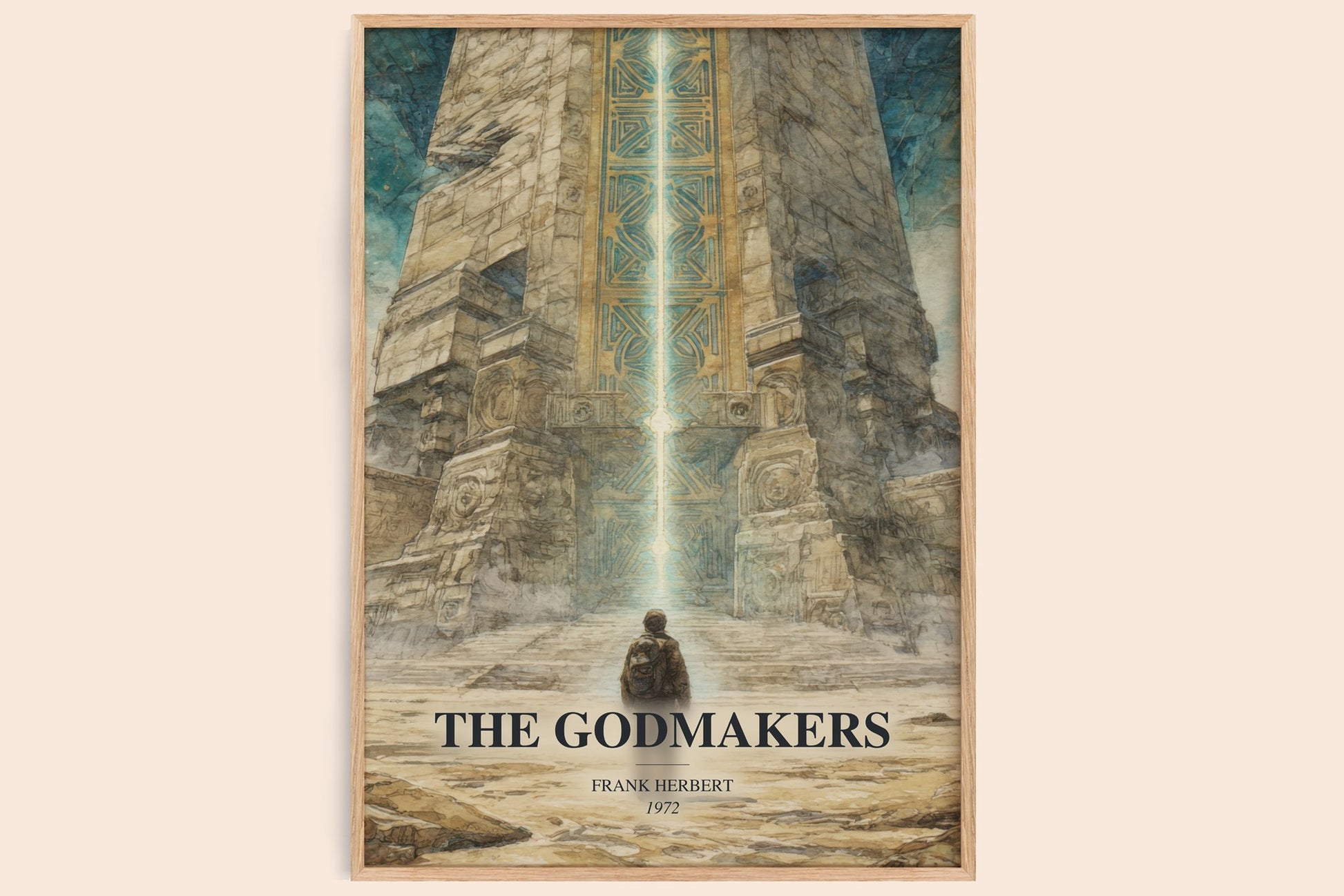 The Godmakers watercolour book poster by Frank Herbert – framed literary art print