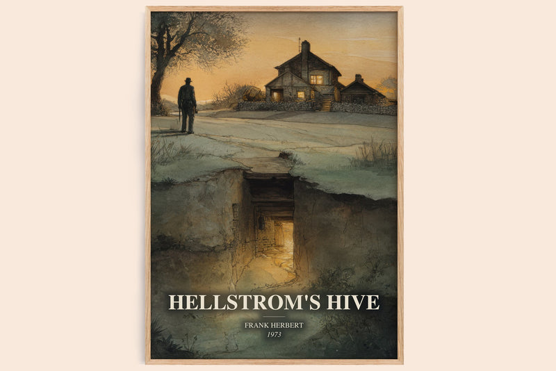Hellstrom'S Hive watercolour book poster by Frank Herbert – framed literary art print