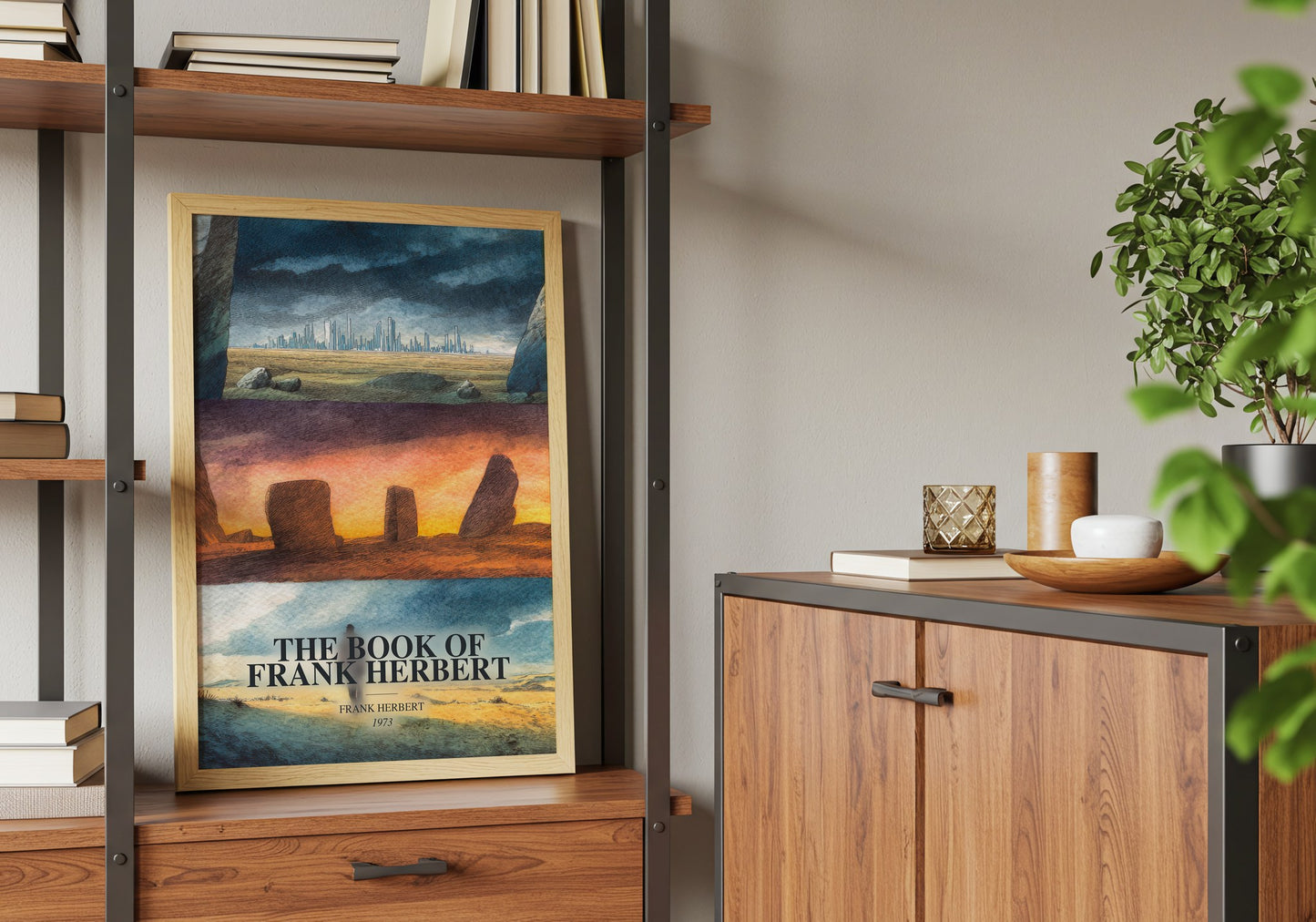 The Book Of Frank Herbert book watercolour illustration paper finish options – matte satin gloss