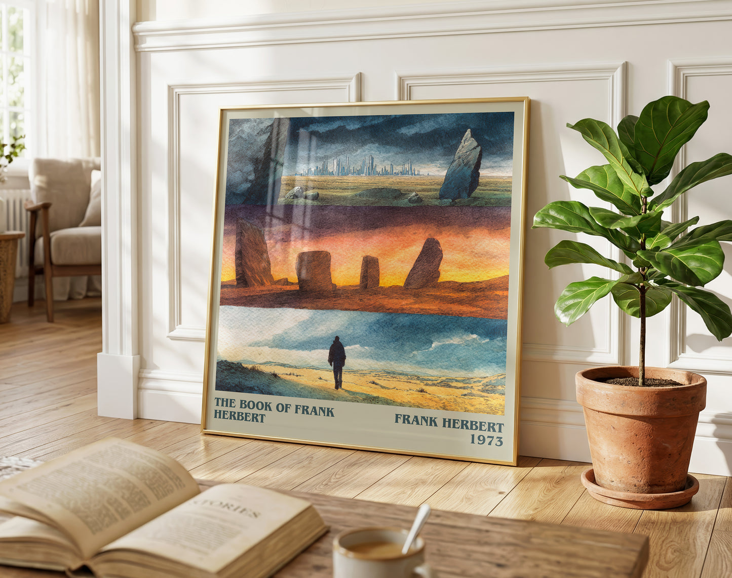 The Book of Frank Herbert literary poster paired in gallery wall – literary art prints