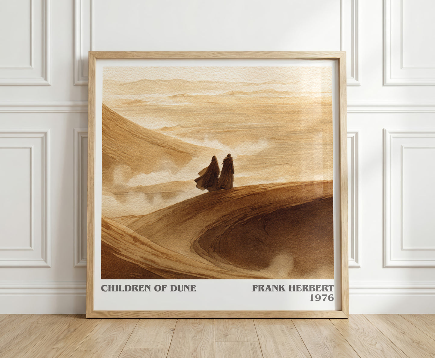 Children of Dune literary print in frame leaning in hallway – sci fi wall art
