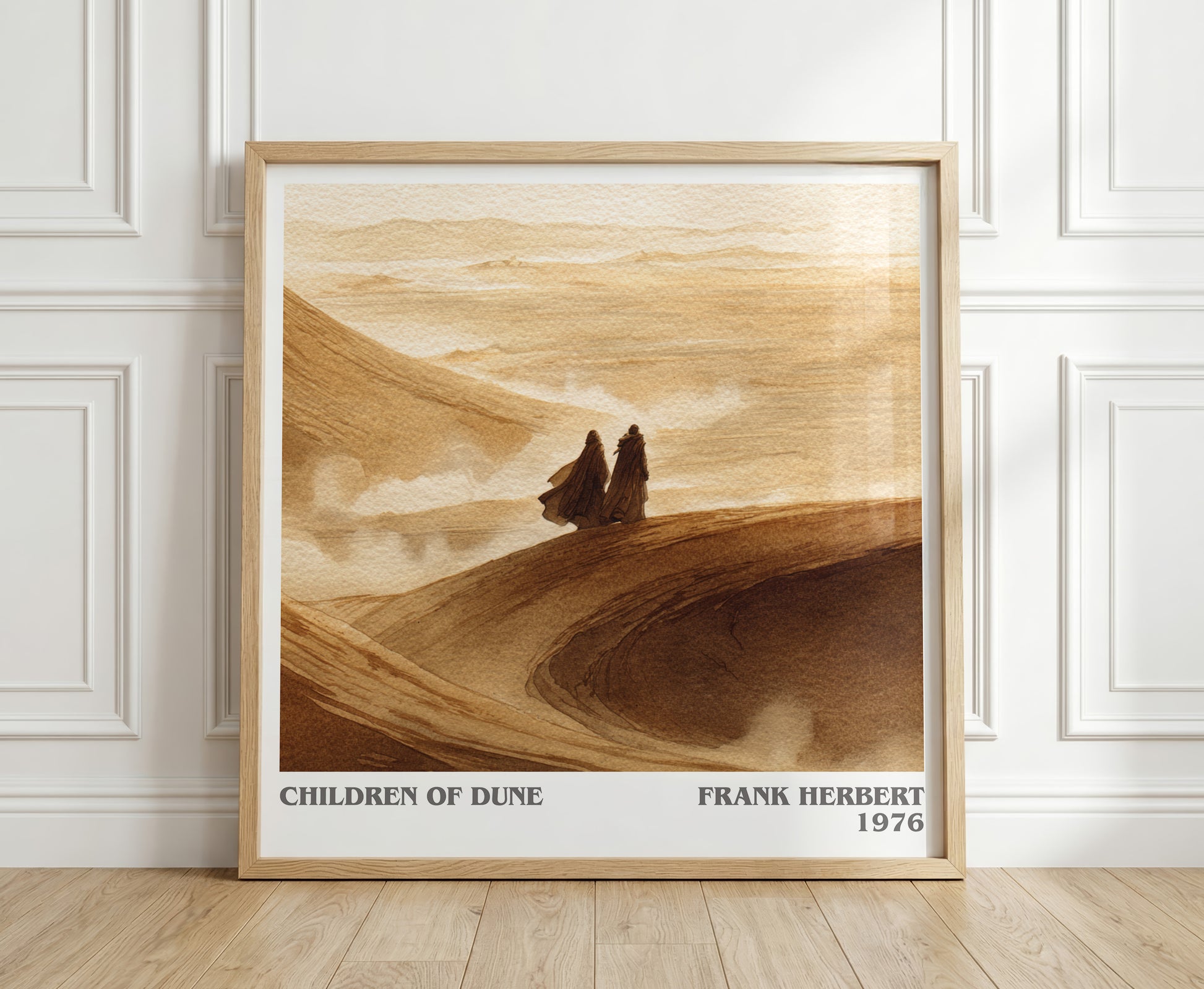 Children of Dune literary print in frame leaning in hallway – sci fi wall art
