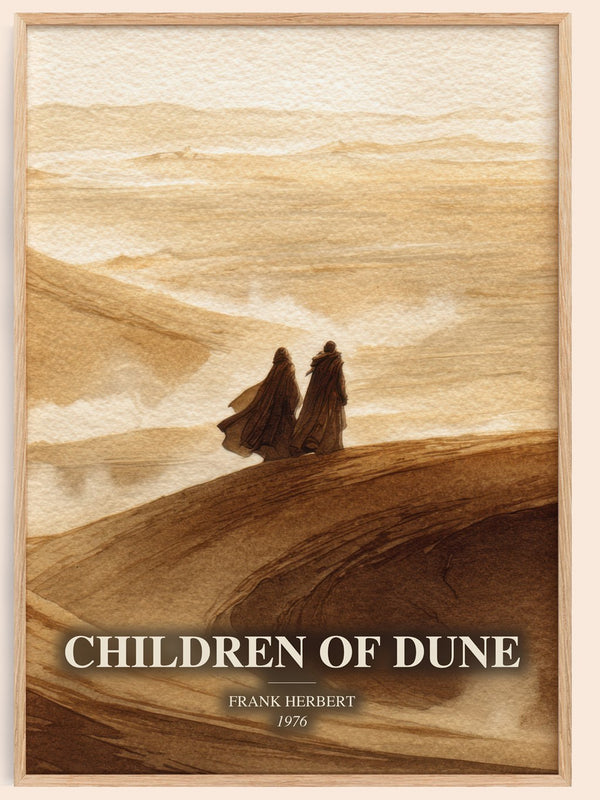 Children Of Dune watercolour book poster by Frank Herbert – framed literary art print