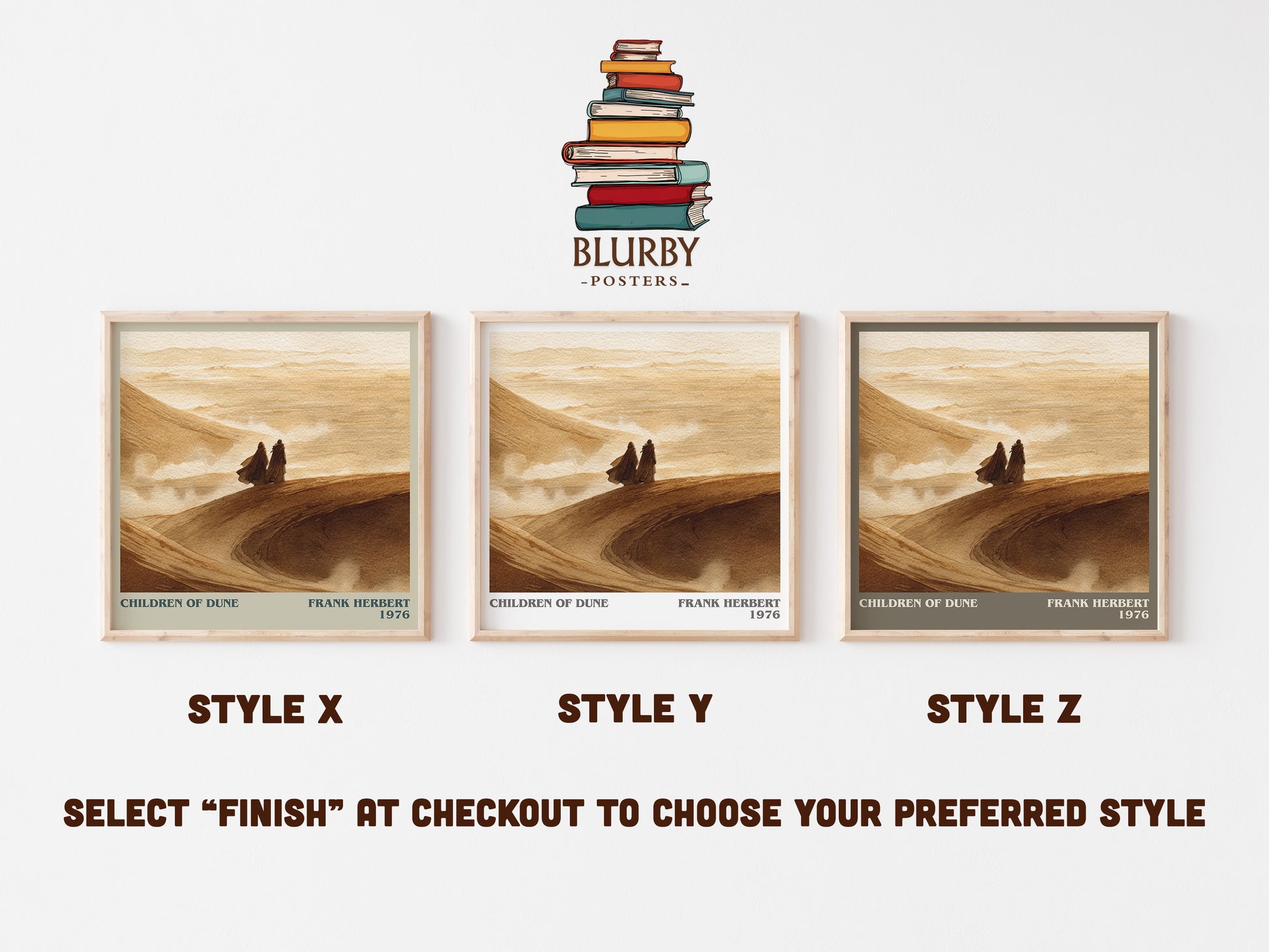 Children of Dune literary art print colour and style options – Frank Herbert book art
