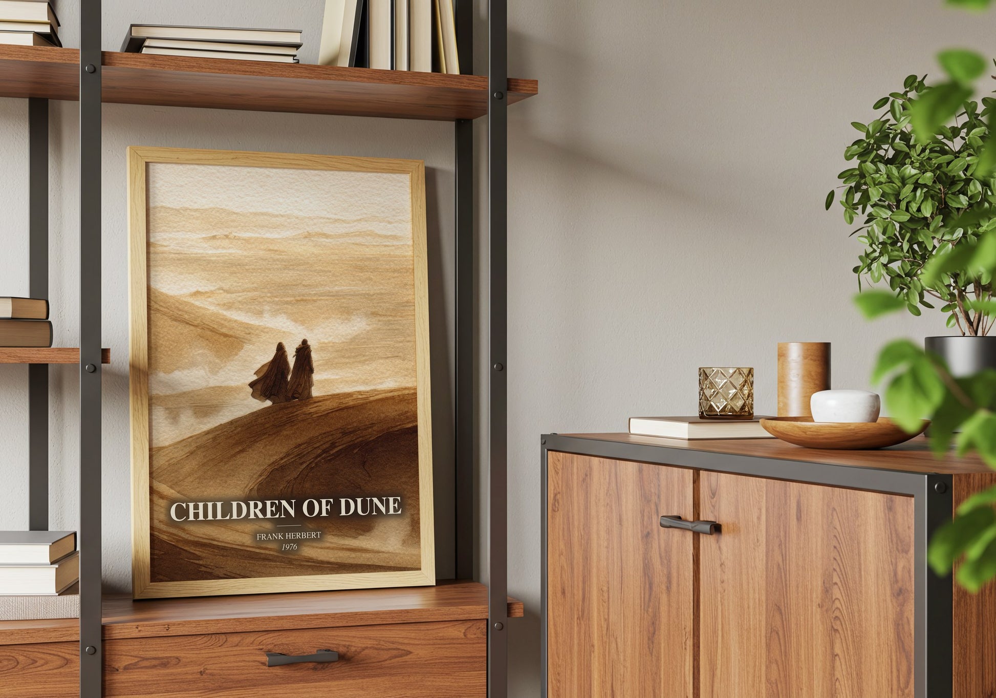 Children Of Dune book watercolour illustration paper finish options – matte satin gloss