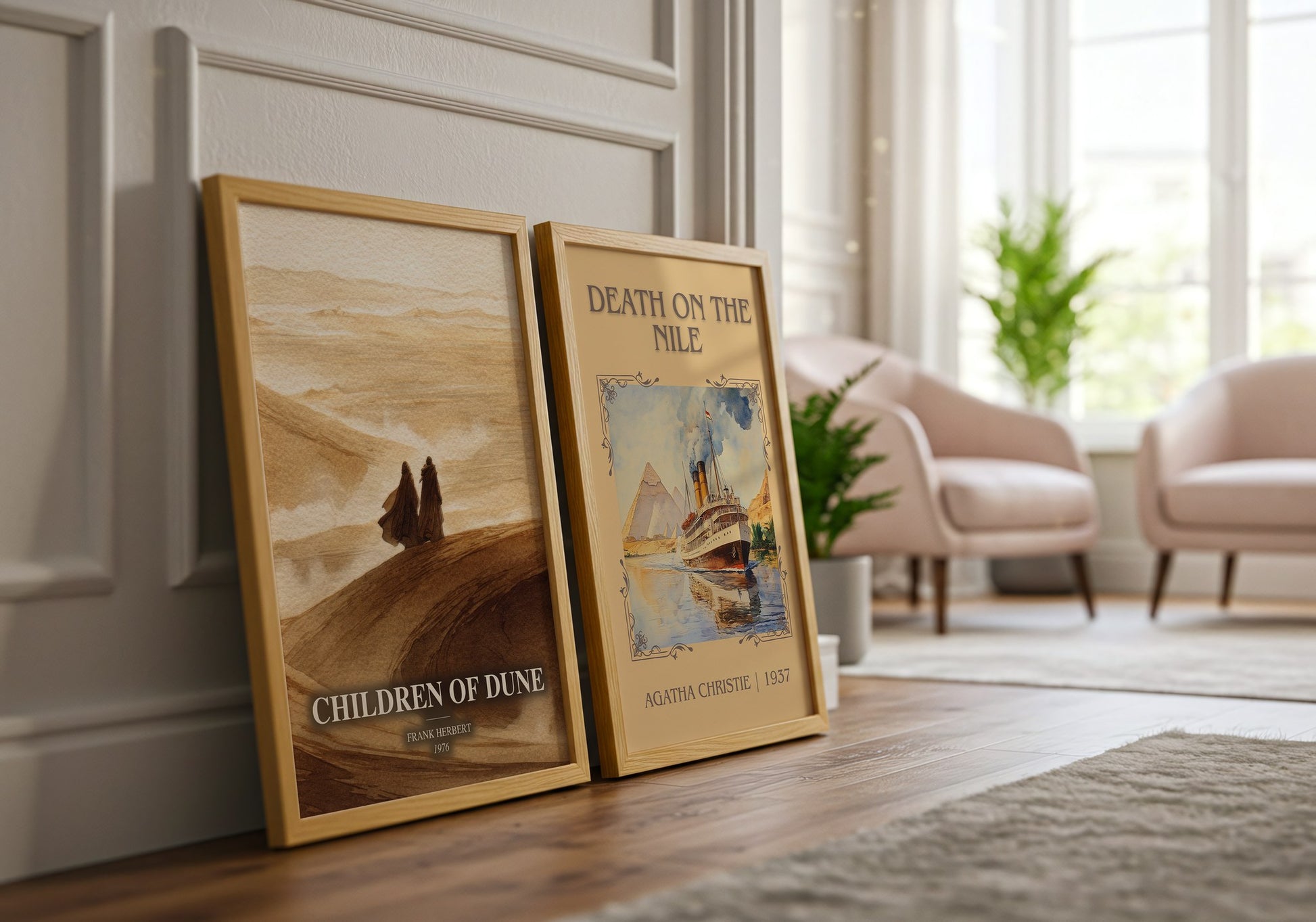 Children Of Dune watercolour print framed by window – literary home decor