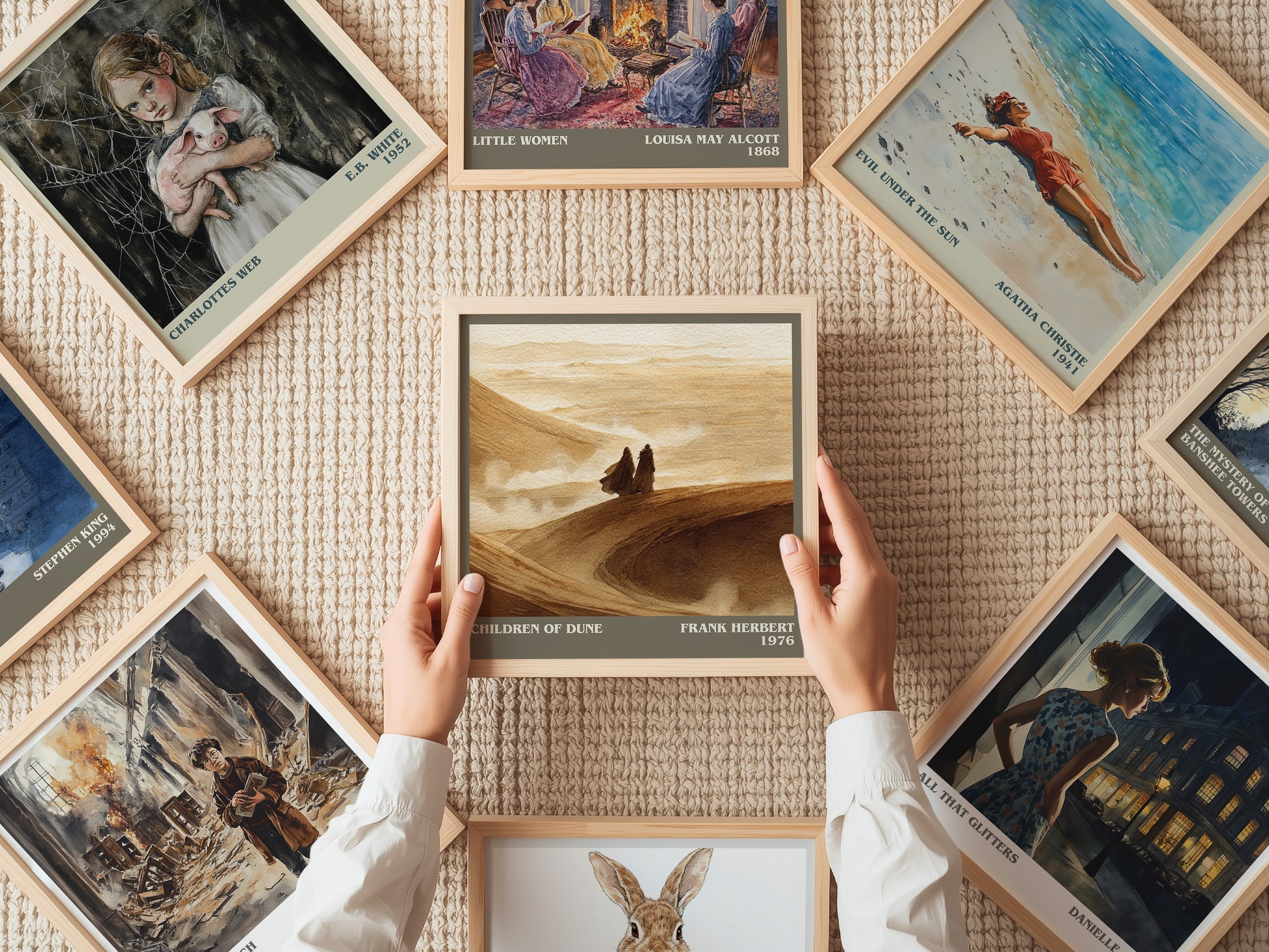Children of Dune literary print on bookshelf – Frank Herbert fan gift