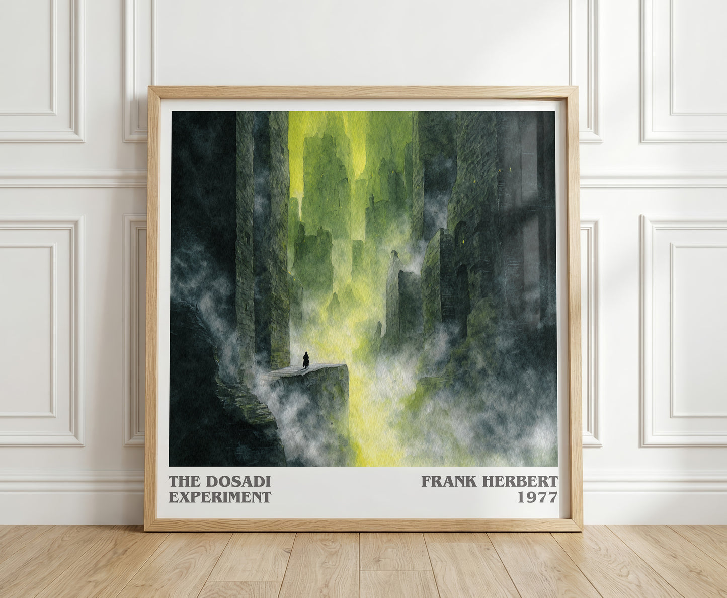 The Dosadi Experiment literary print in frame leaning in hallway – sci fi wall art