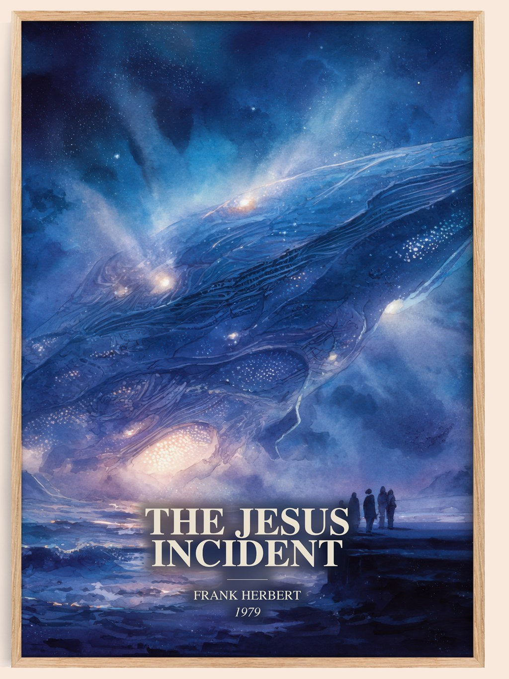 The Jesus Incident watercolour book poster by Frank Herbert – framed literary art print