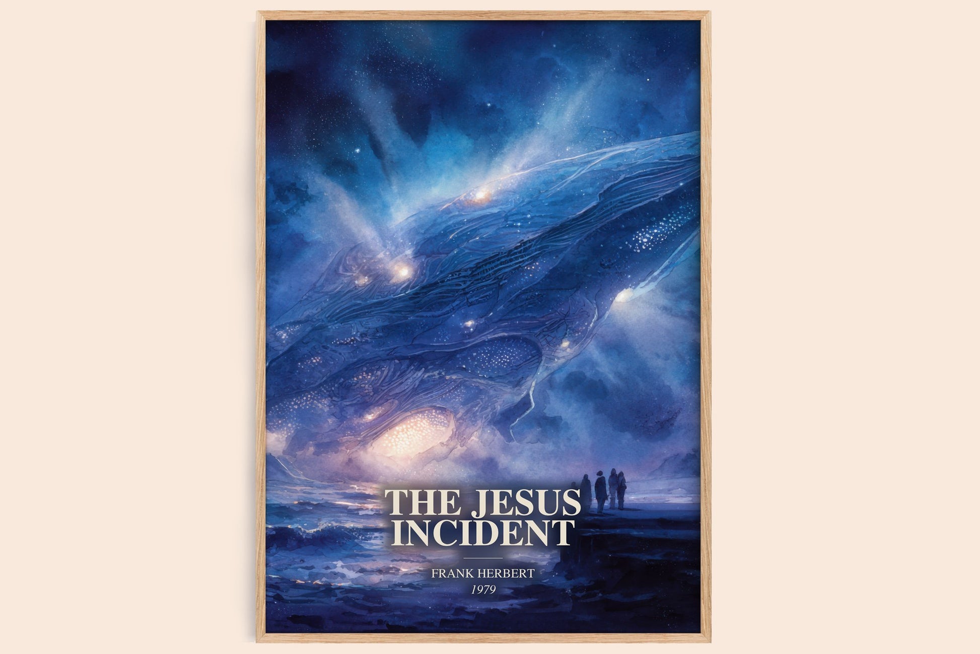 The Jesus Incident watercolour book poster by Frank Herbert – framed literary art print