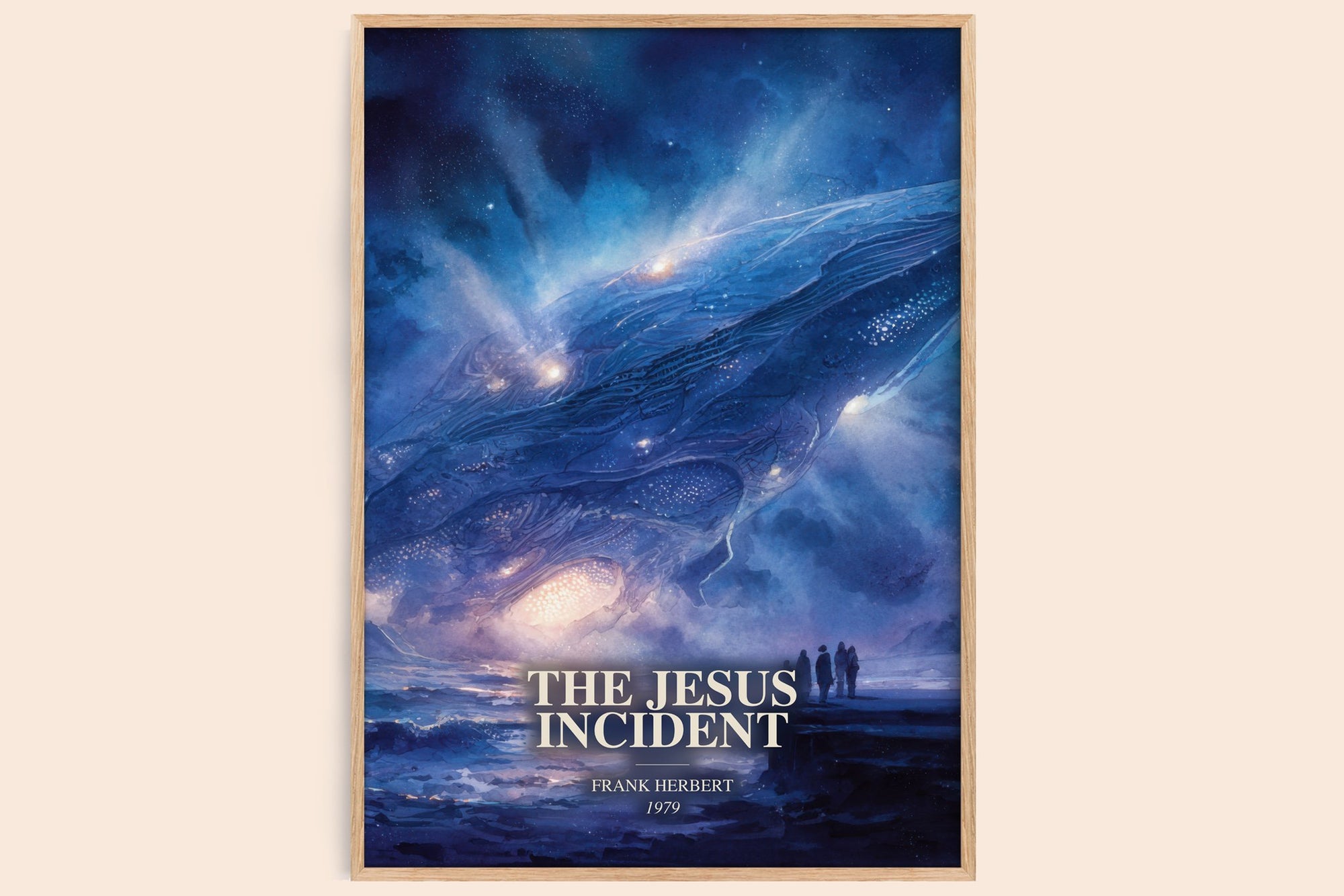 The Jesus Incident watercolour book poster by Frank Herbert – framed literary art print
