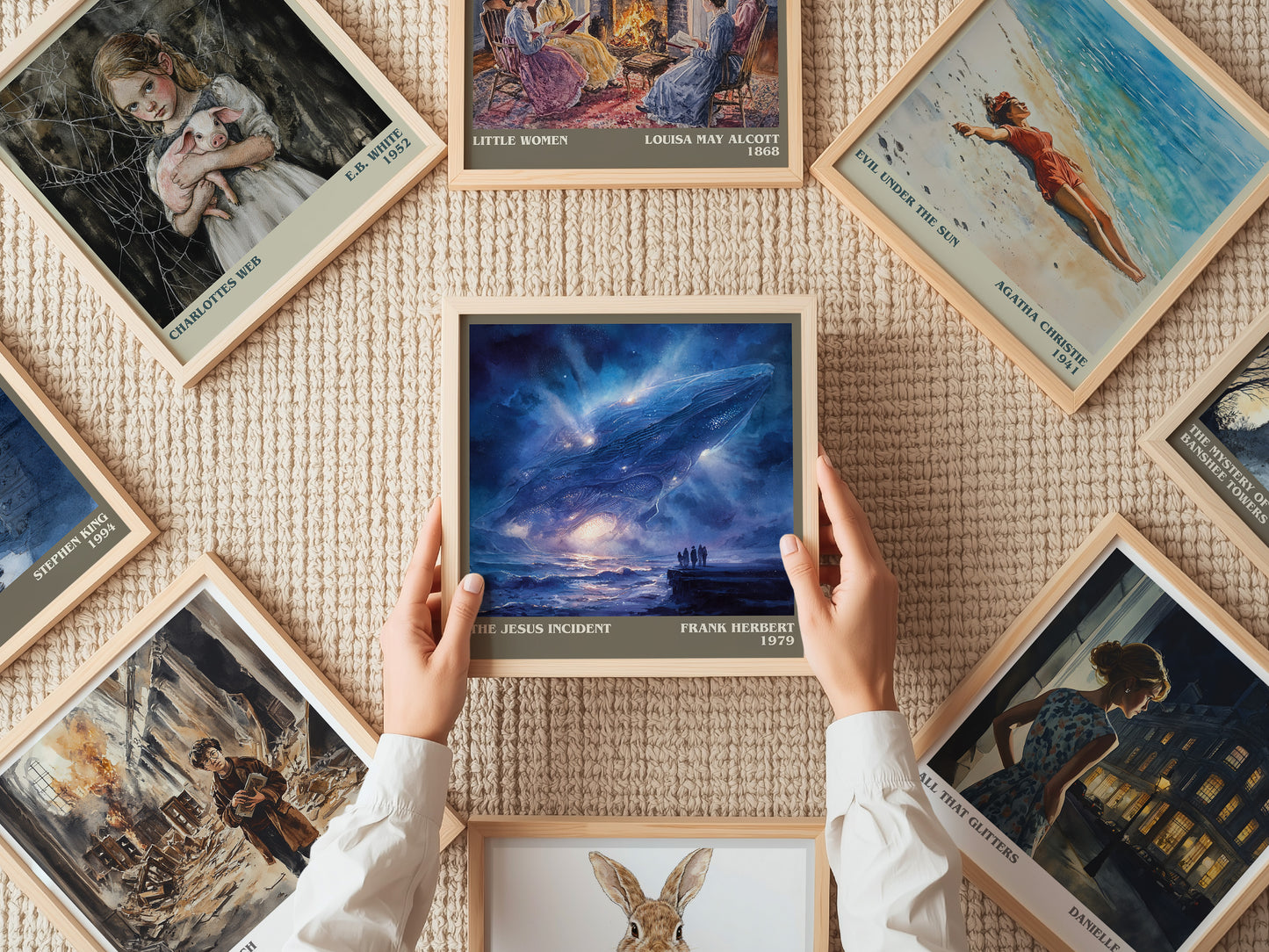 The Jesus Incident literary print on bookshelf – Frank Herbert fan gift