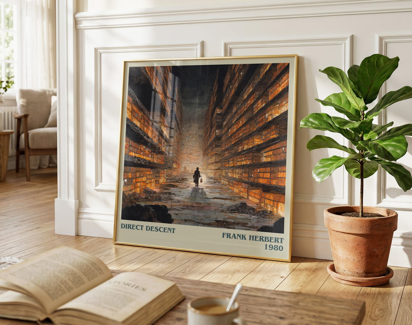 Direct Descent literary poster paired in gallery wall – literary art prints