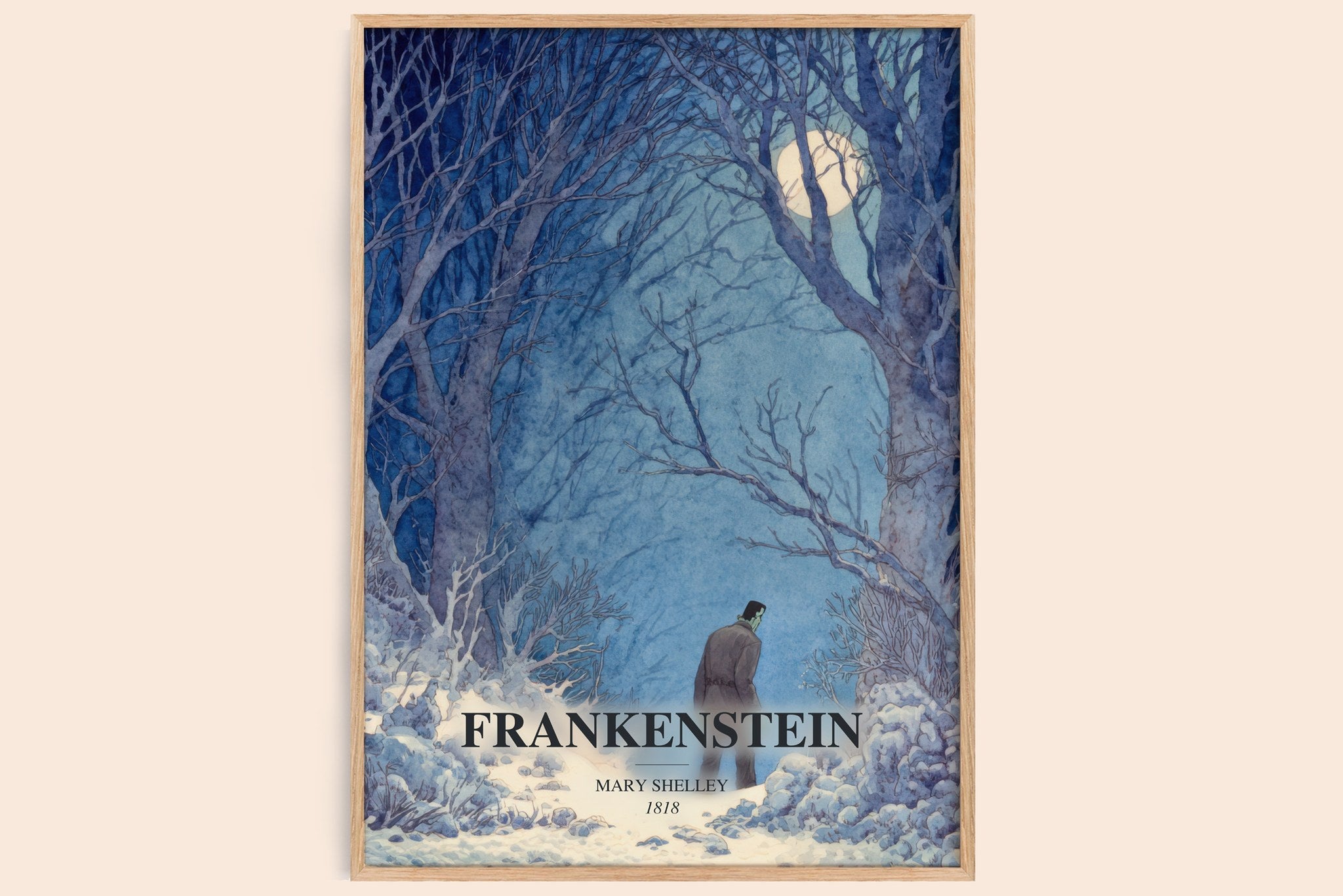 Frankenstein Book Watercolour Illustration by Mary Shelley