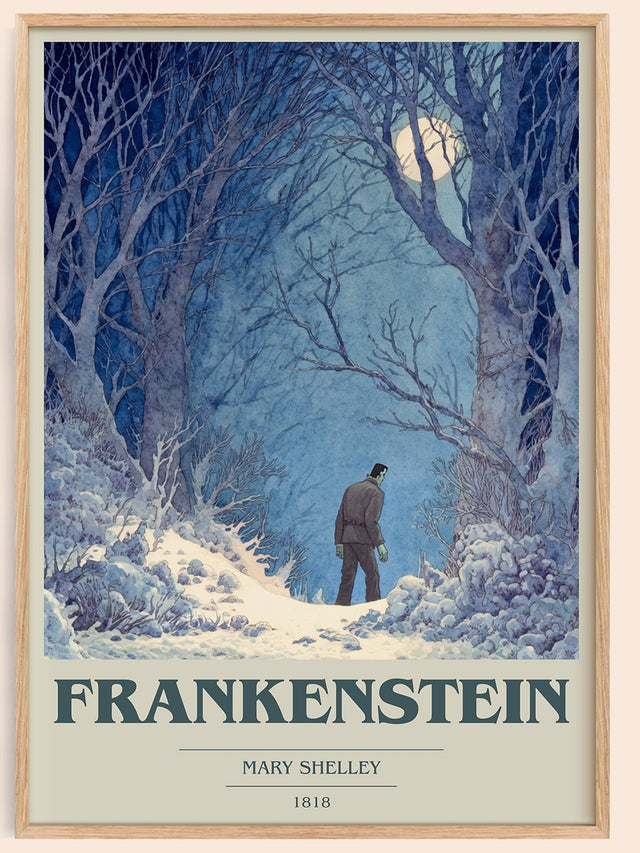 Frankenstein Book Cover Poster by Mary Shelley