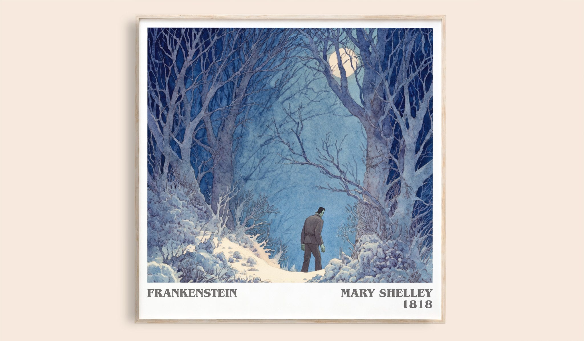 Frankenstein Literary Art Print by Mary Shelley