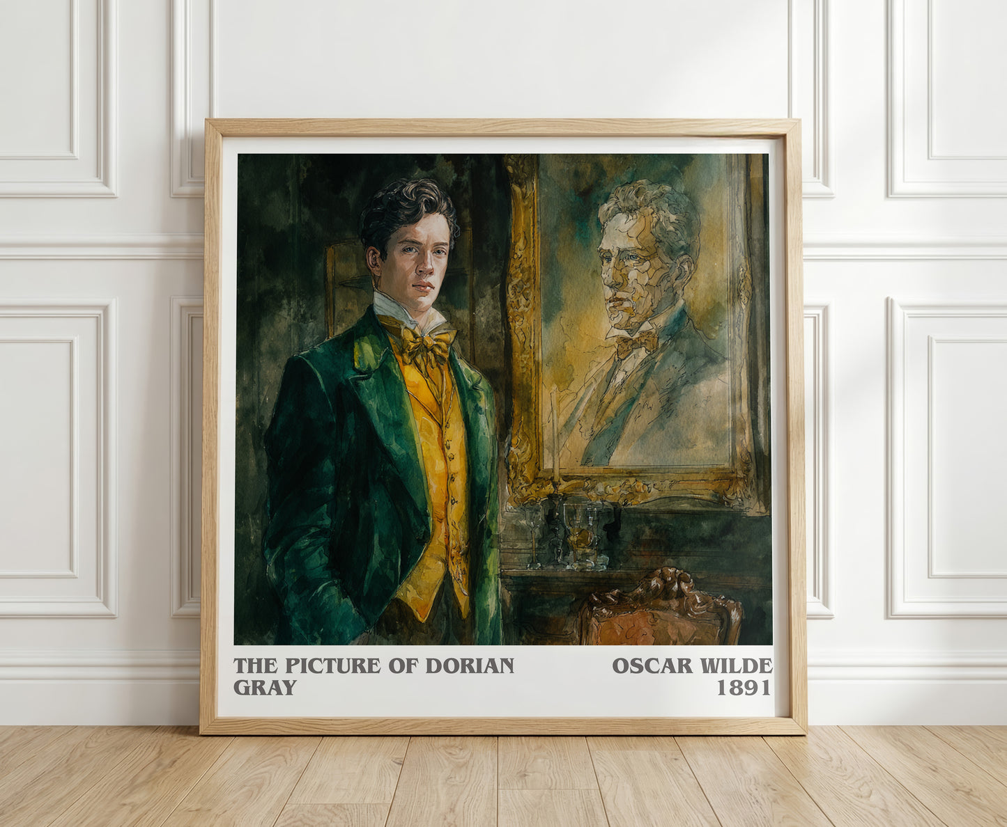 The Picture of Dorian Gray literary print in frame leaning in hallway – gothic wall art