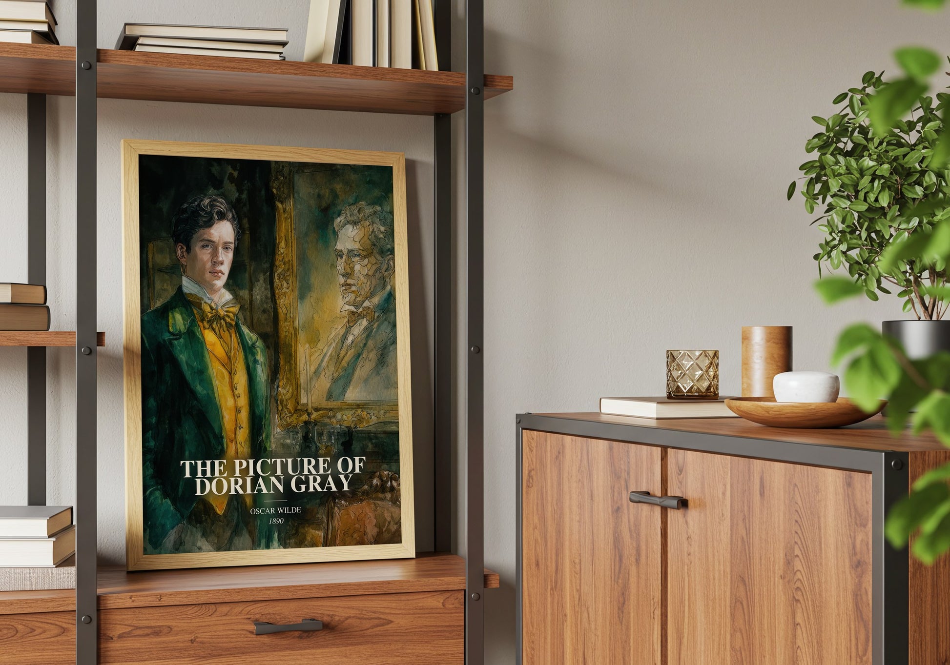 The Picture Of Dorian Gray book watercolour illustration paper finish options – matte satin gloss