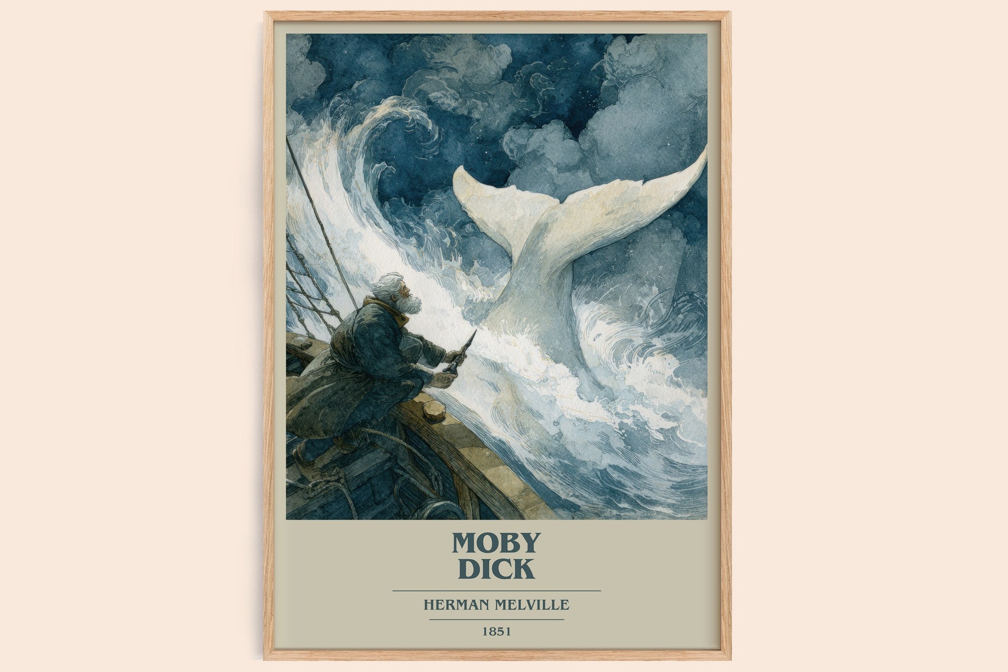 Moby Dick Book Cover Poster by Herman Melville
