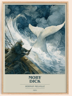 Moby Dick Book Cover Poster by Herman Melville – framed poster