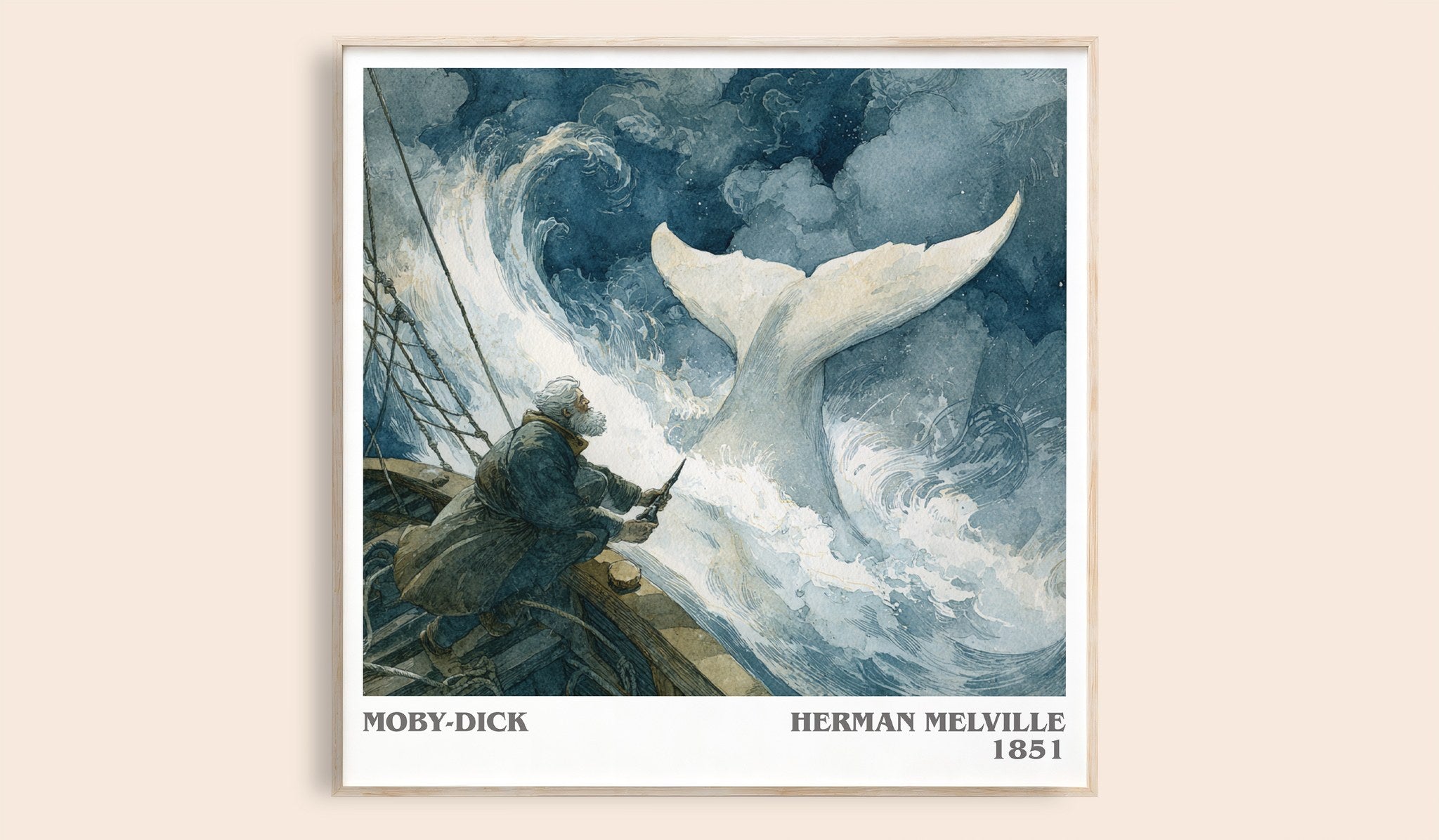 Moby Dick Literary Art Print by Herman Melville