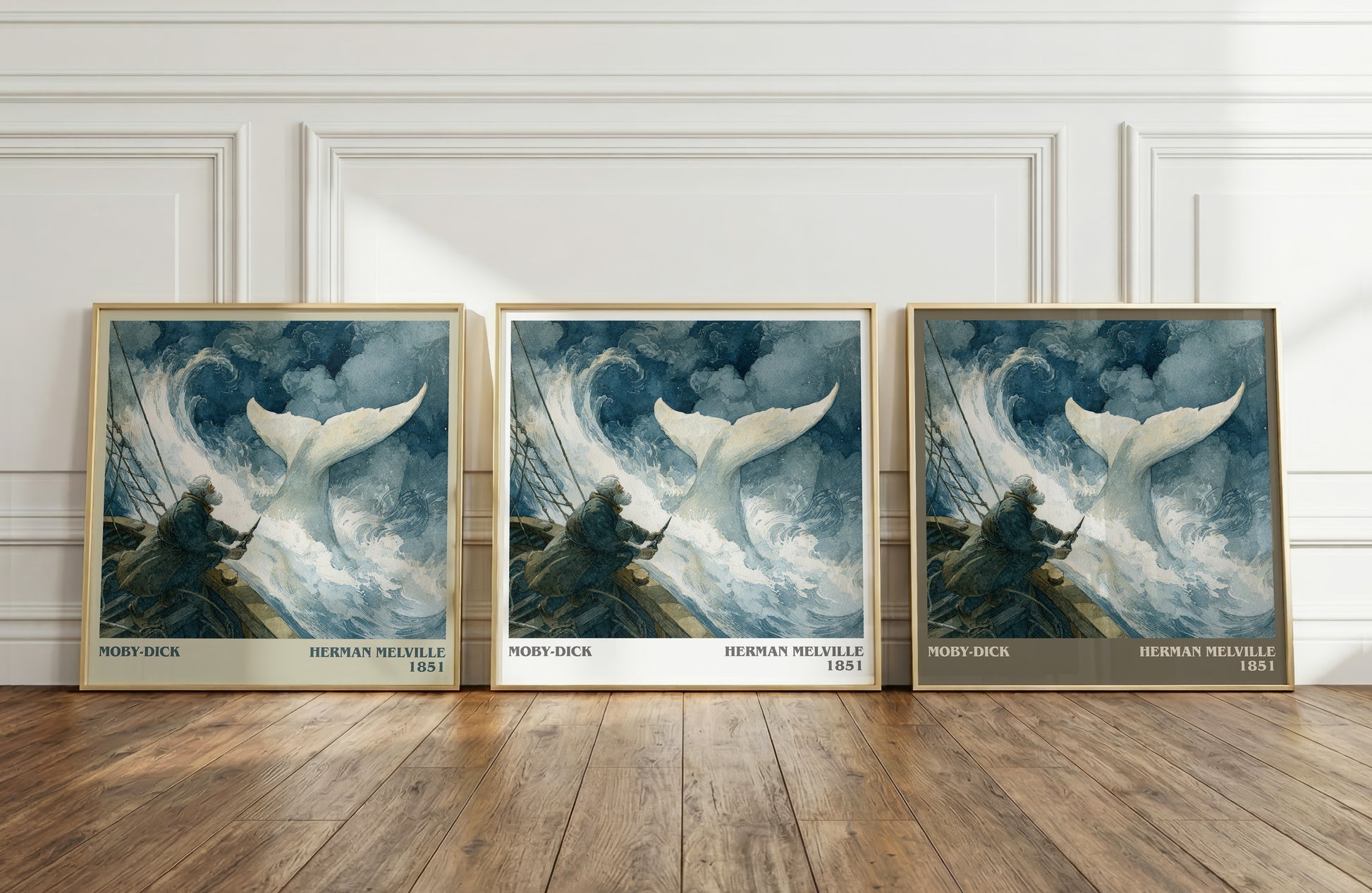 Moby Dick literary print framed by window – literary home decor