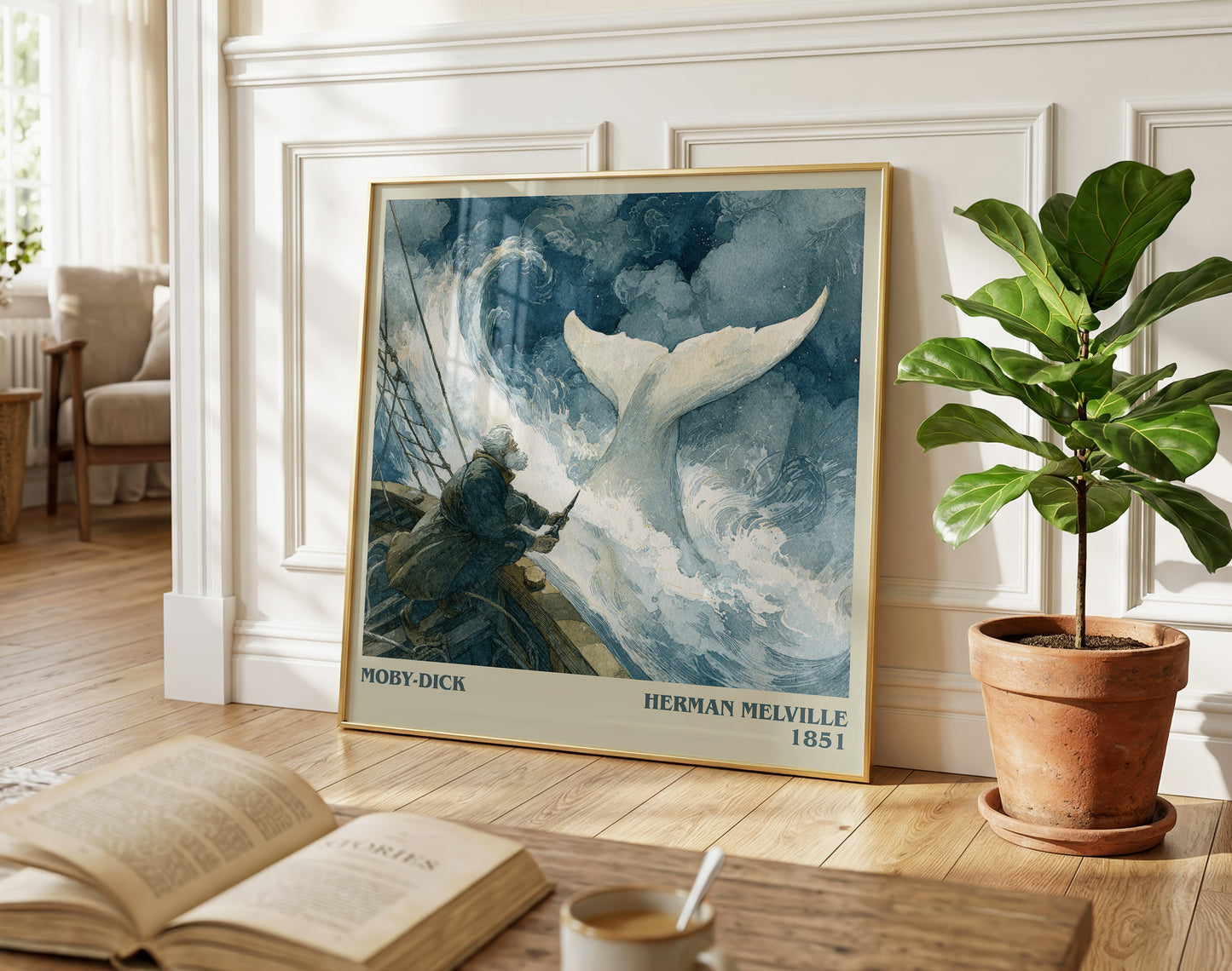 Moby Dick literary poster paired in gallery wall – literary art prints