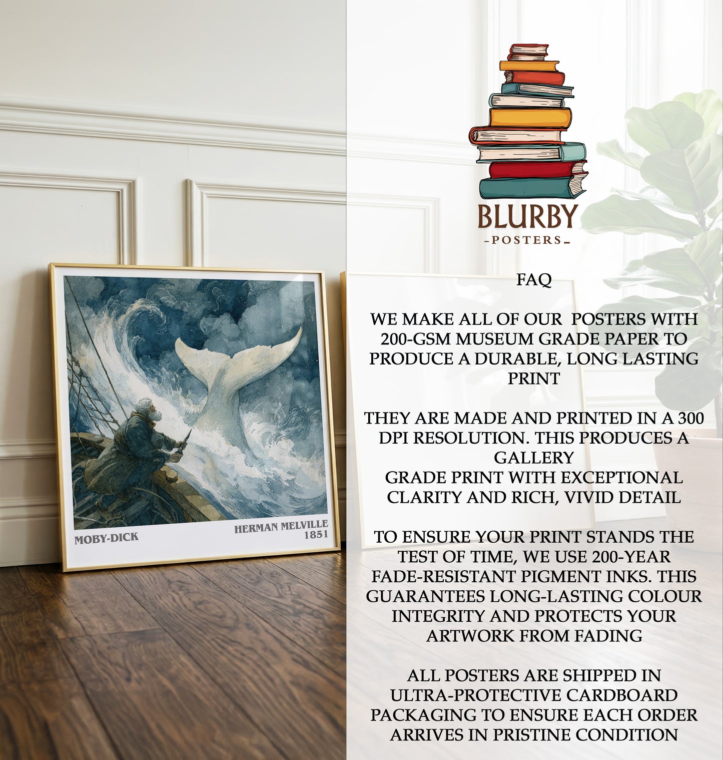 Moby Dick Literary Art Print by Herman Melville