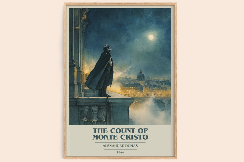 The Count of Monte Cristo Book Cover Poster by Alexandre Dumas (Modern Minimalist style)