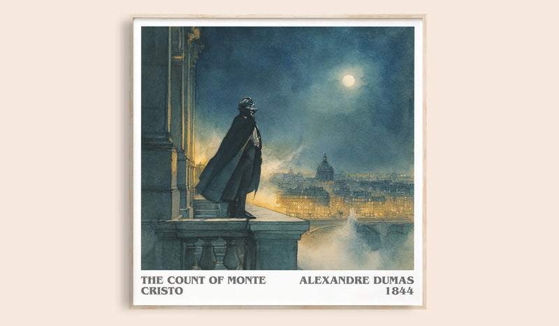 The Count of Monte Cristo Literary Art Print by Alexandre Dumas (Square style)