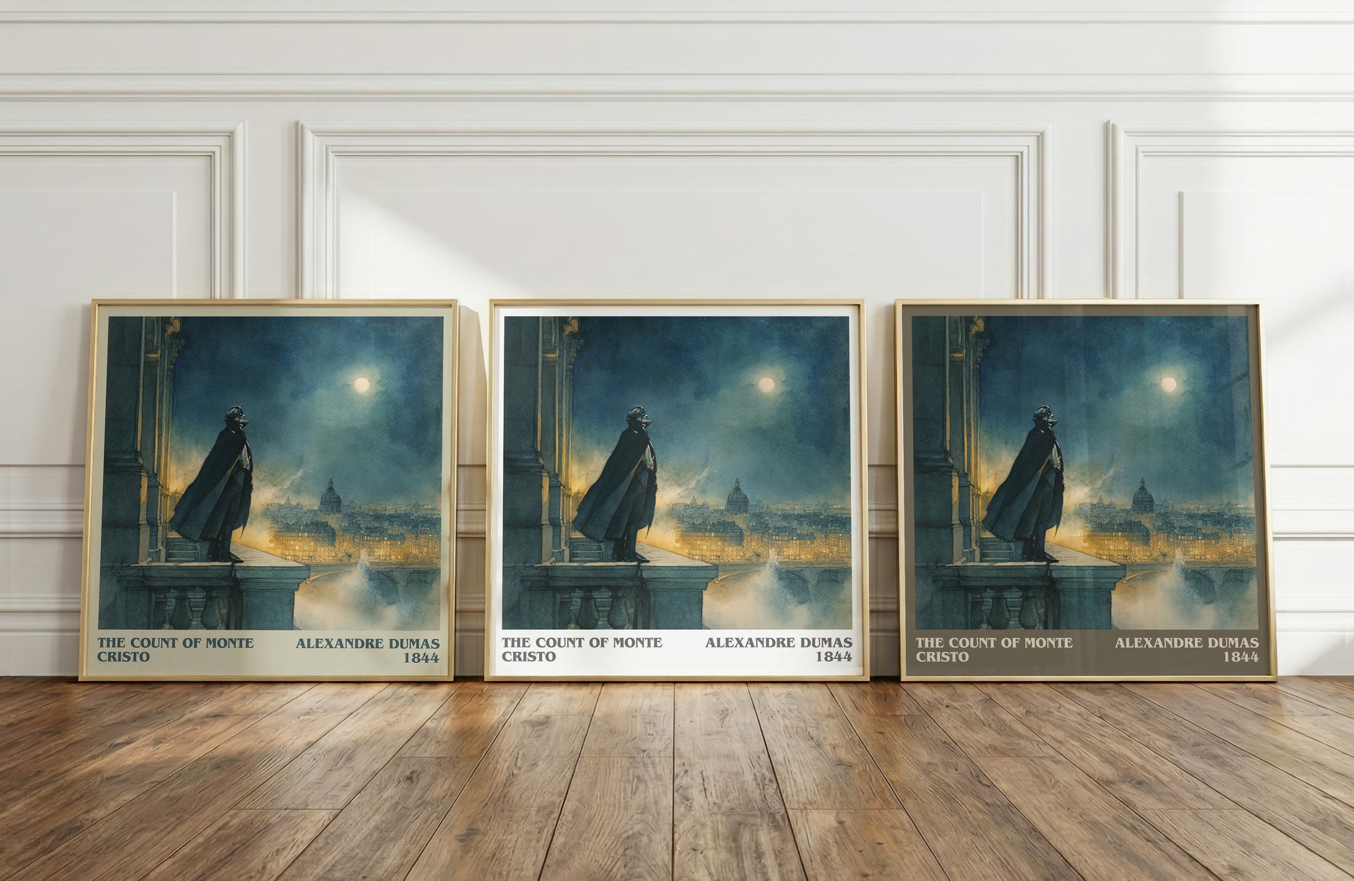 The Count of Monte Cristo literary print framed by window – literary home decor