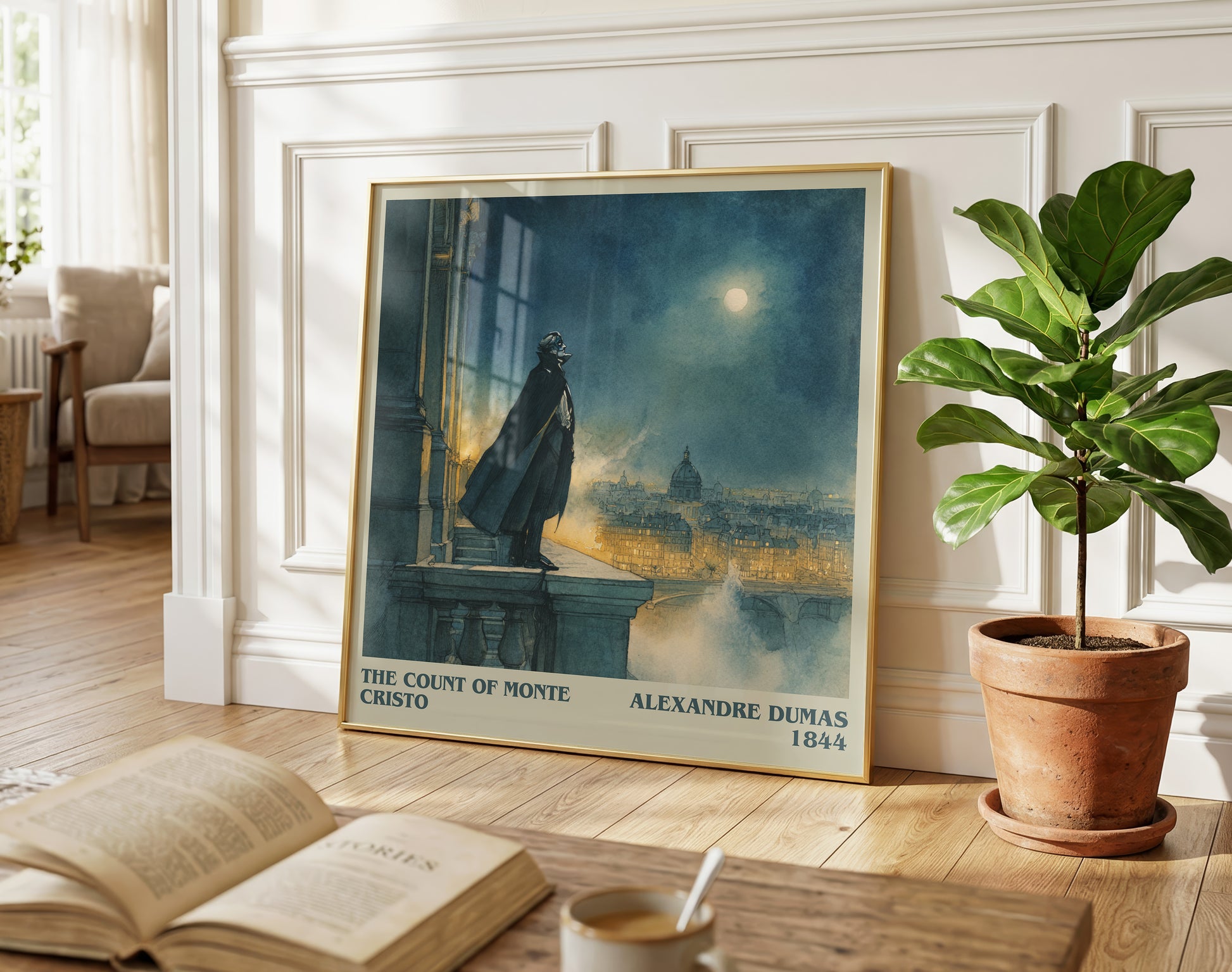 The Count of Monte Cristo literary poster paired in gallery wall – literary art prints