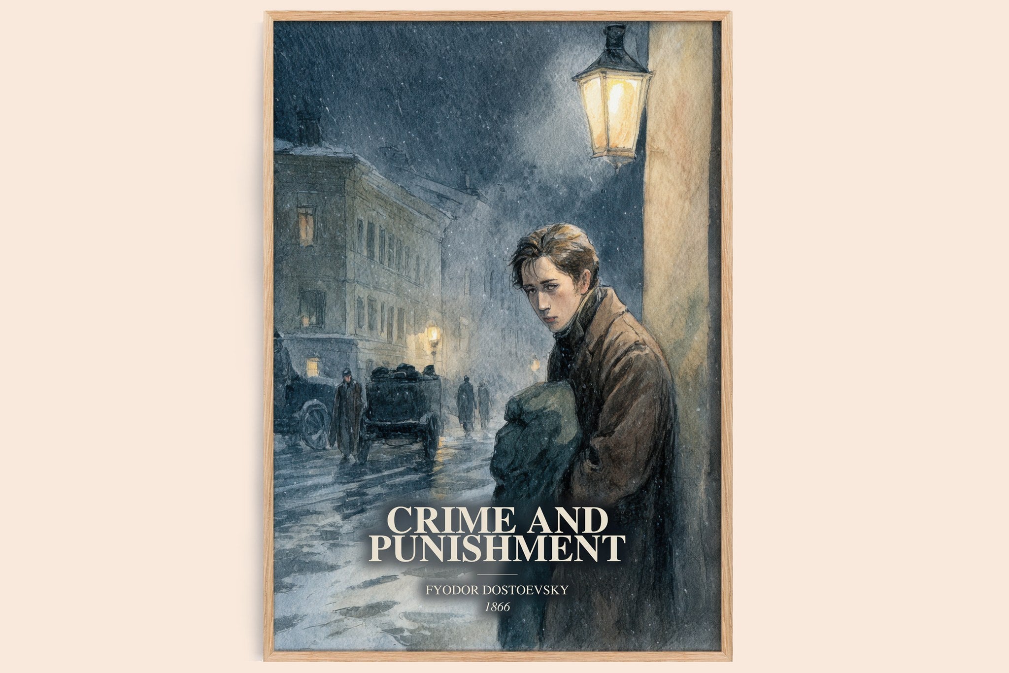 Crime And Punishment Book Watercolour Illustration by F. Dostoevsky