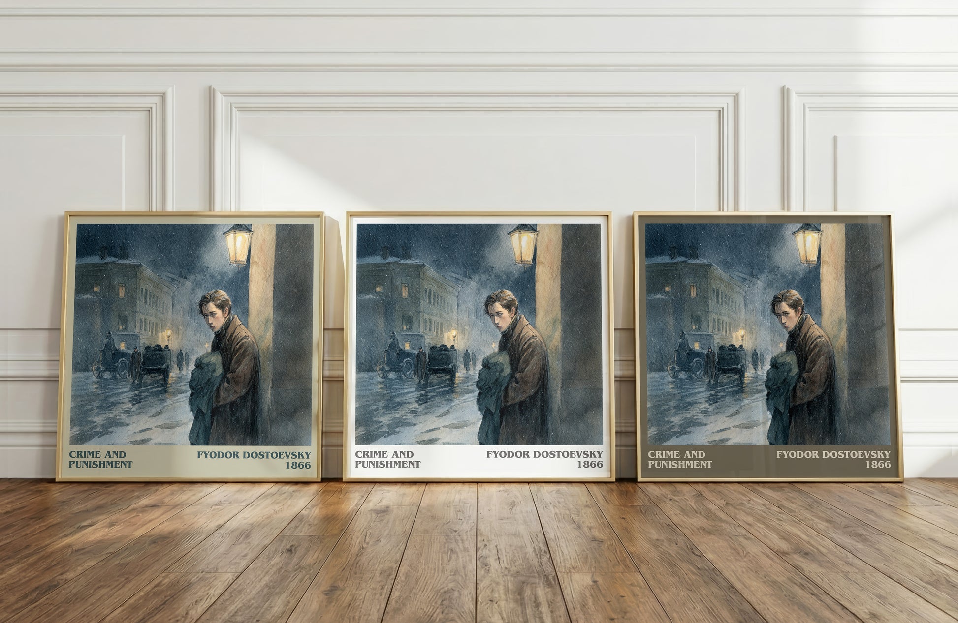 Crime And Punishment literary print framed by window – literary home decor