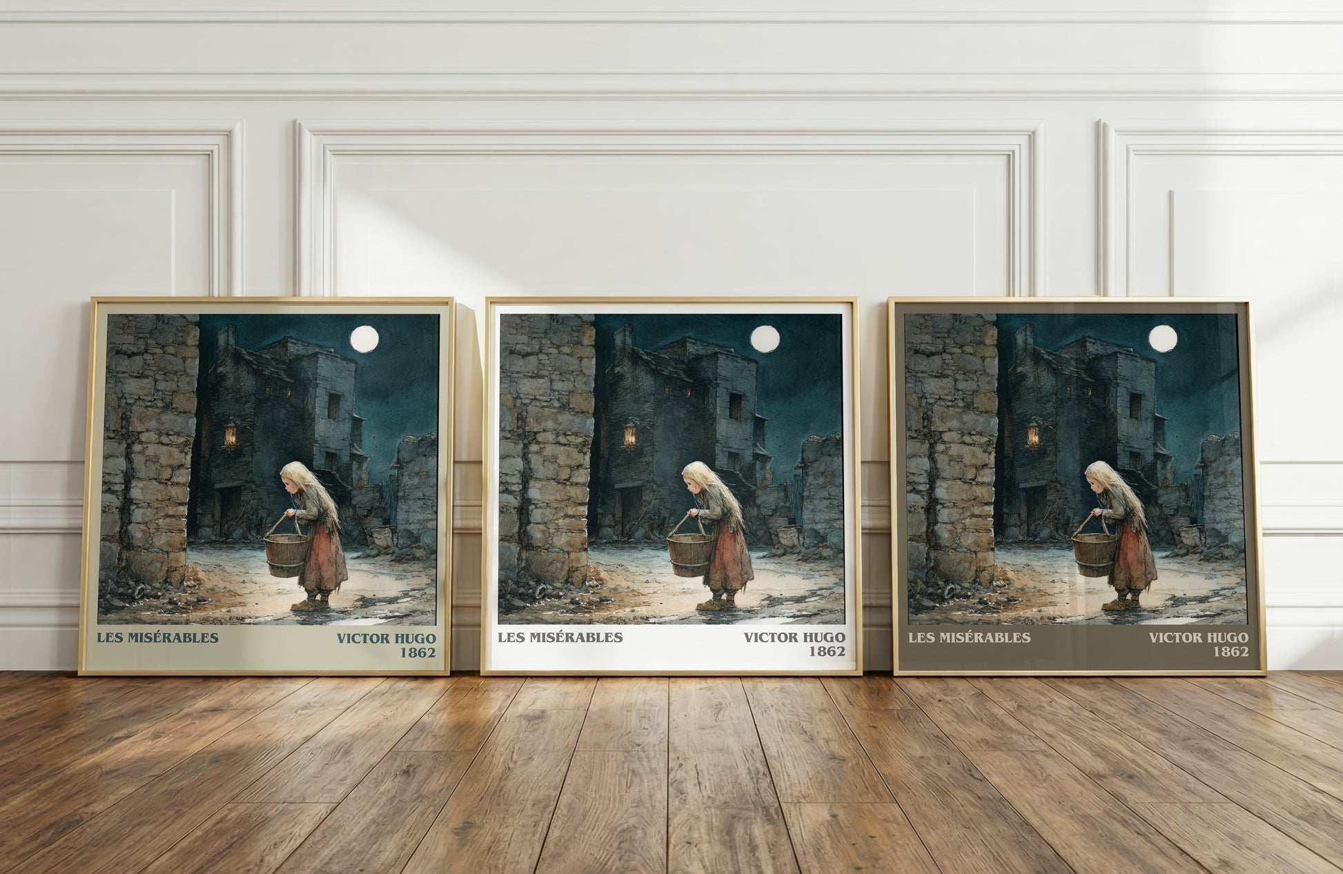 Les Misérables literary print framed by window – literary home decor