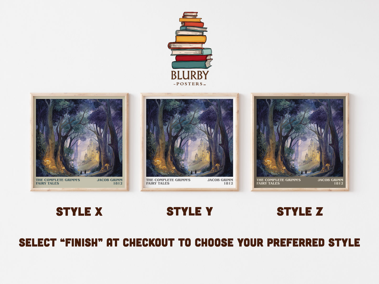 The Complete Grimm's Fairy Tales literary art print colour and style options – Jacob Grimm book art