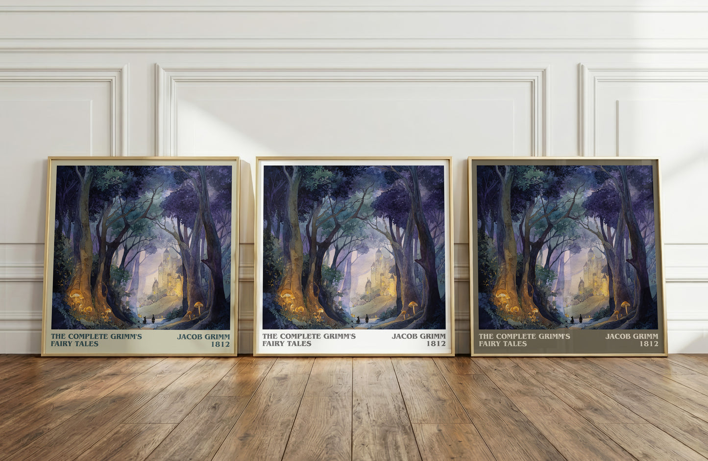 The Complete Grimm's Fairy Tales literary print framed by window – literary home decor