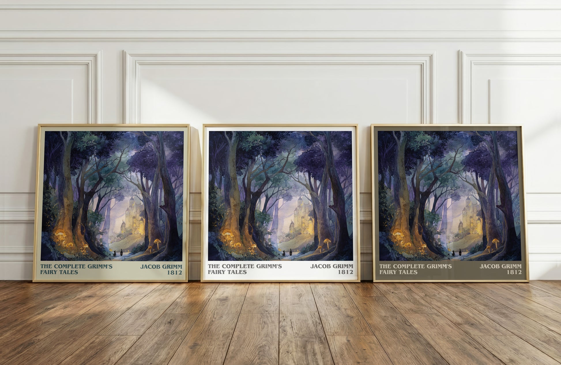 The Complete Grimm's Fairy Tales literary print framed by window – literary home decor