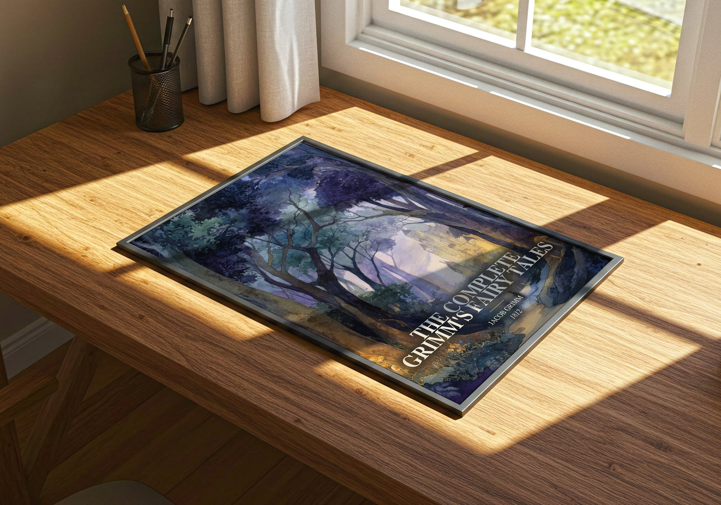 The Complete Grimm'S Fairy Tales watercolour book poster framed on wall – childrens wall art