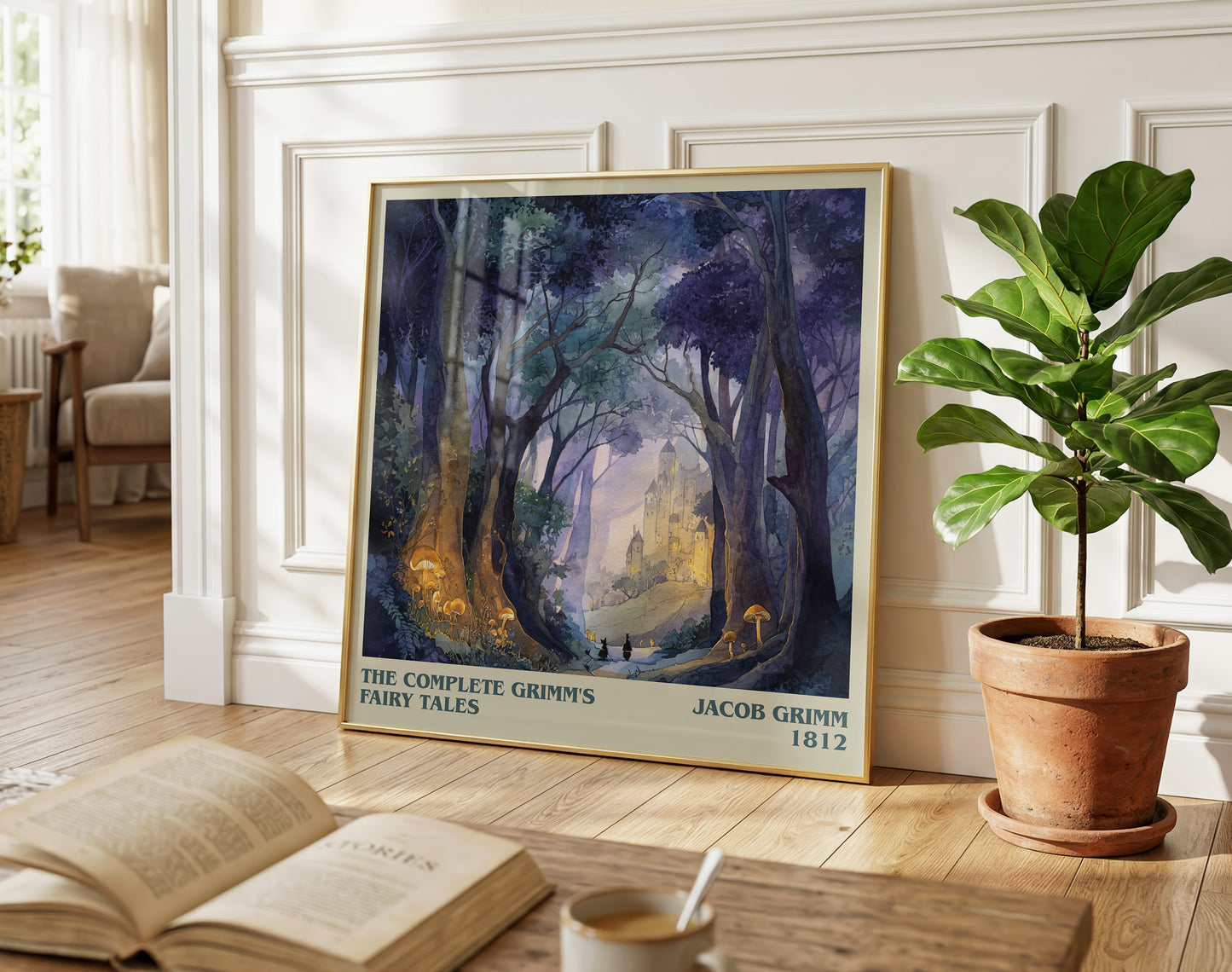 The Complete Grimm's Fairy Tales literary poster paired in gallery wall – literary art prints