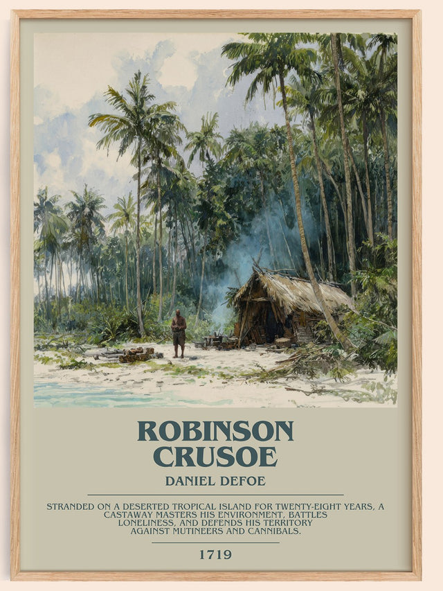Robinson Crusoe Bookish Wall Art by Daniel Defoe