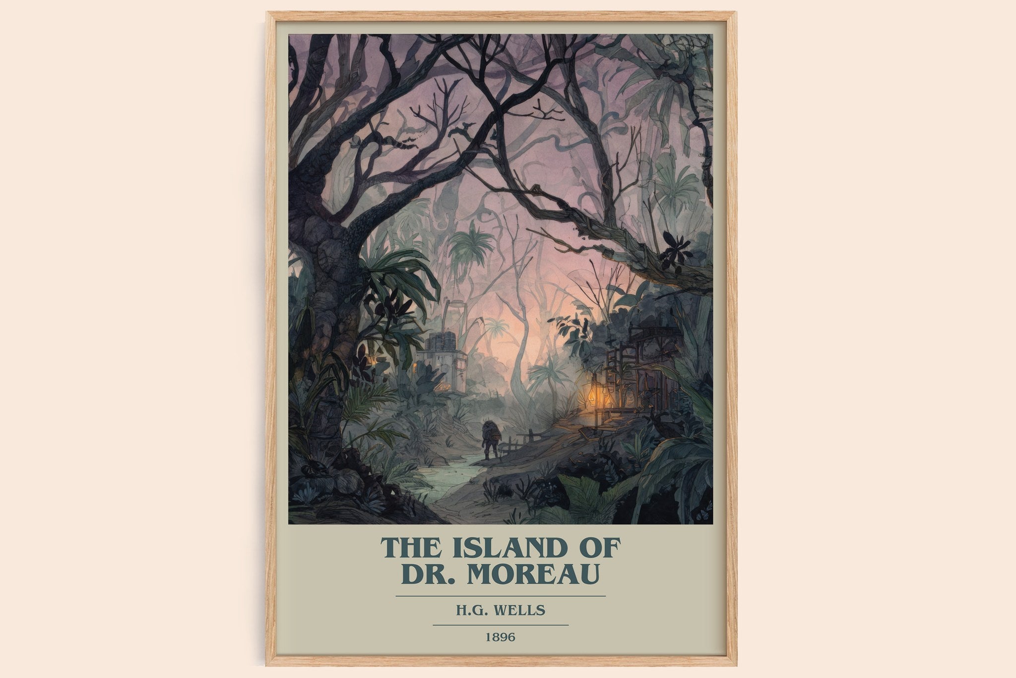 The Island Of Dr. Moreau Book Cover Poster by H.G. Wells