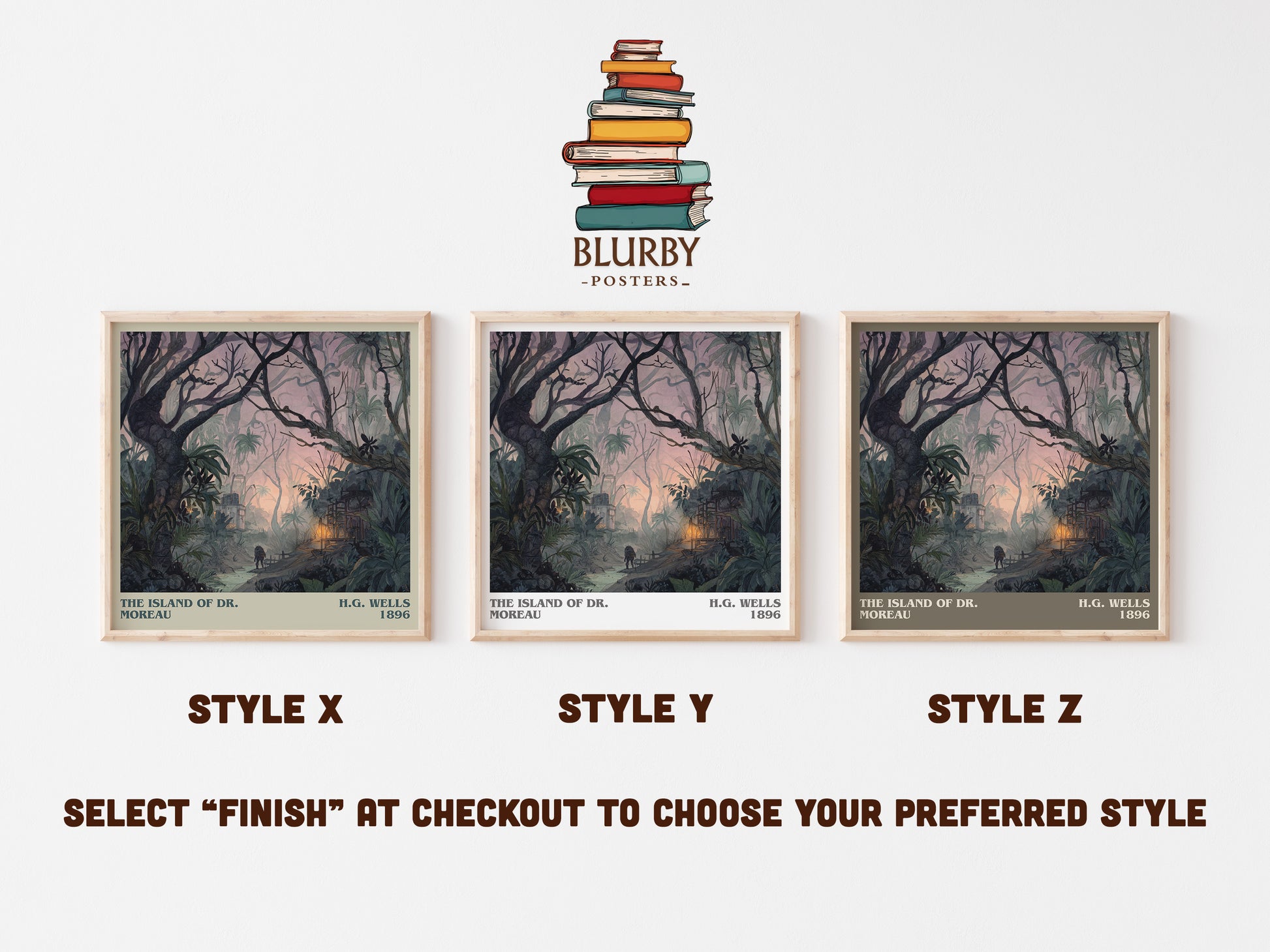The Island Of Dr. Moreau literary art print colour and style options – H.G. Wells book art